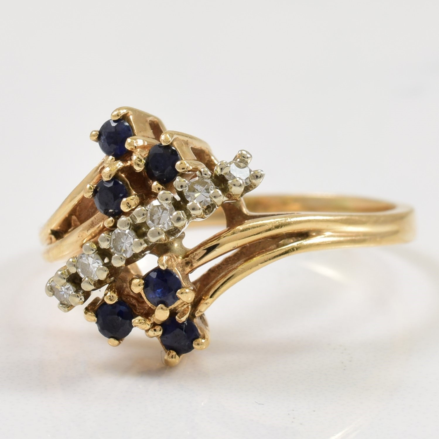 Sapphire & Diamond Bypass Ring | 0.26ctw, 0.12ctw | SZ 9 |