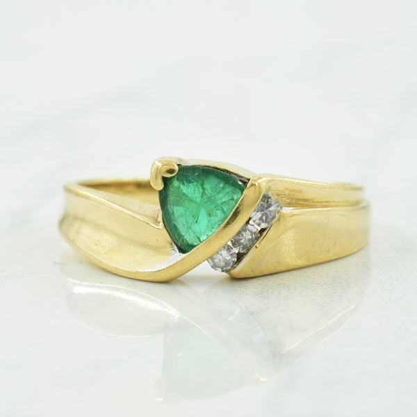 Emerald & Diamond Ring | 0.30ct, 0.06ctw | SZ 6 |