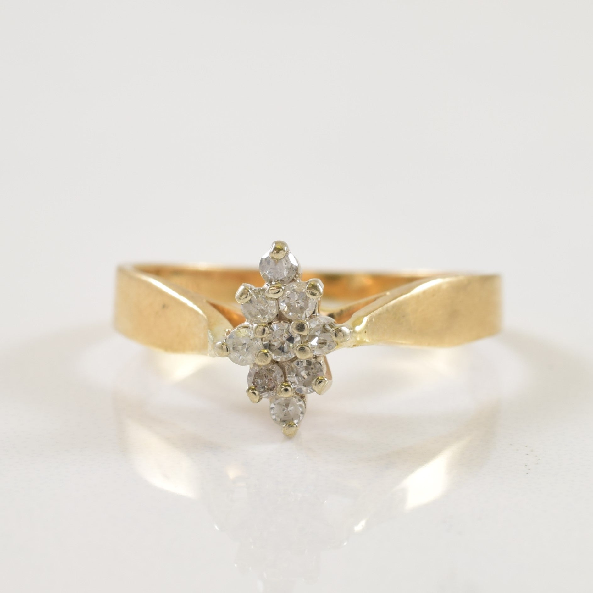 Bague en diamant cathédrale | 0,18 ct | Taille 5,5 |