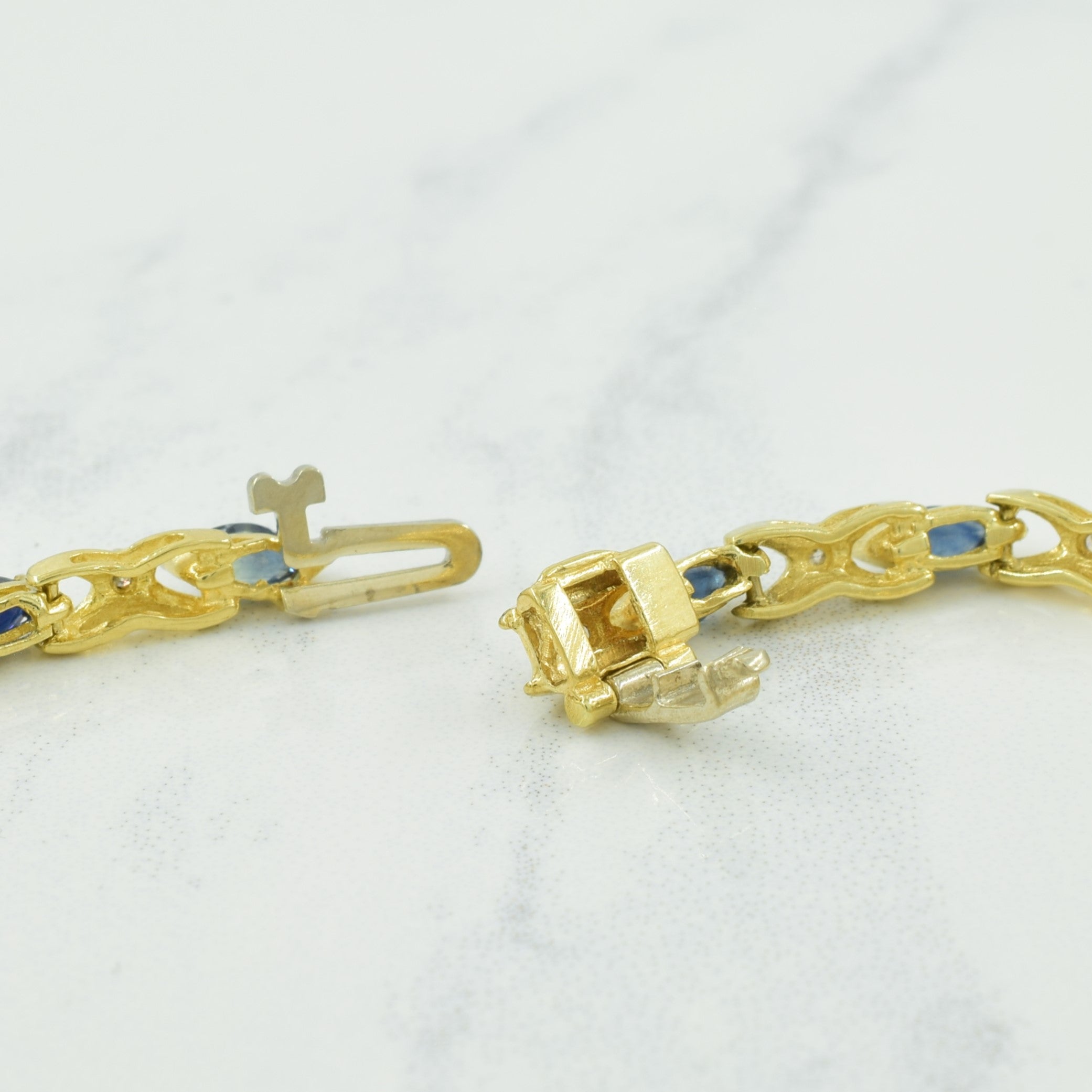 Sapphire & Diamond Tennis Bracelet | 2.00ctw, 0.16ctw | 7.25" |