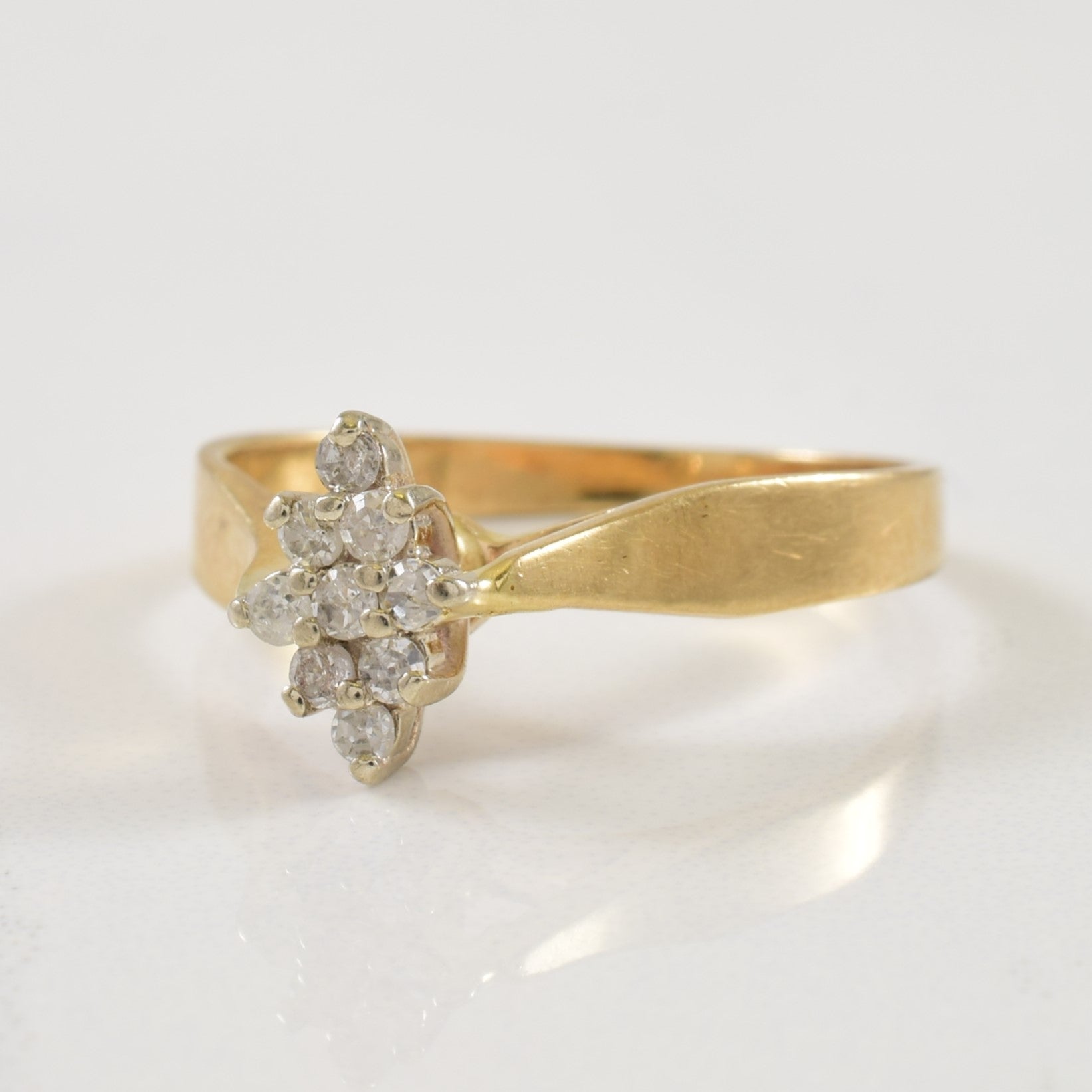 Bague en diamant cathédrale | 0,18 ct | Taille 5,5 |