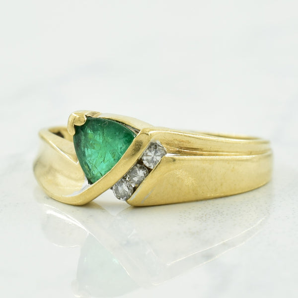 Emerald & Diamond Ring | 0.30ct, 0.06ctw | SZ 6 |