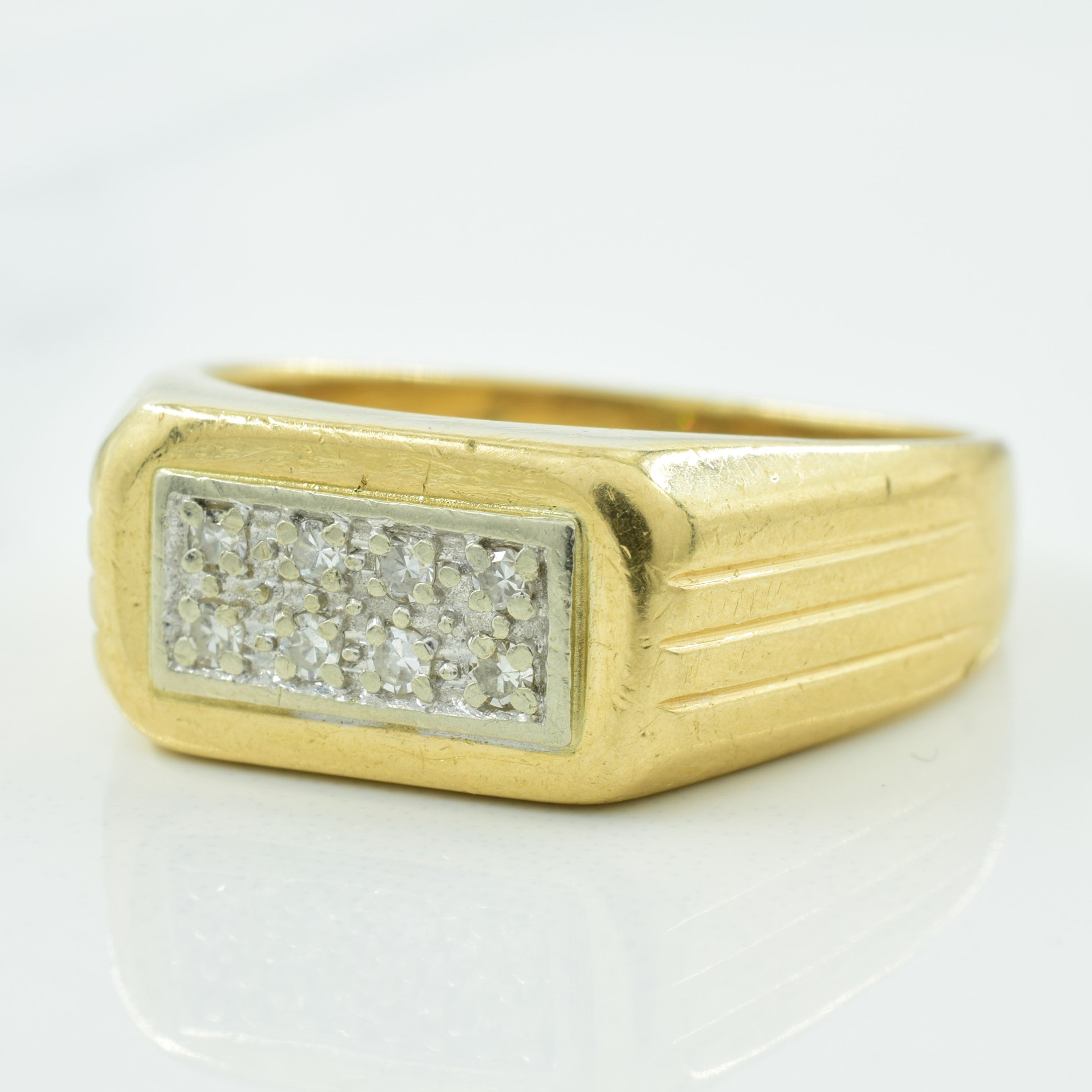 Pave Set Diamond Ring | 0.16ctw | SZ 11 |