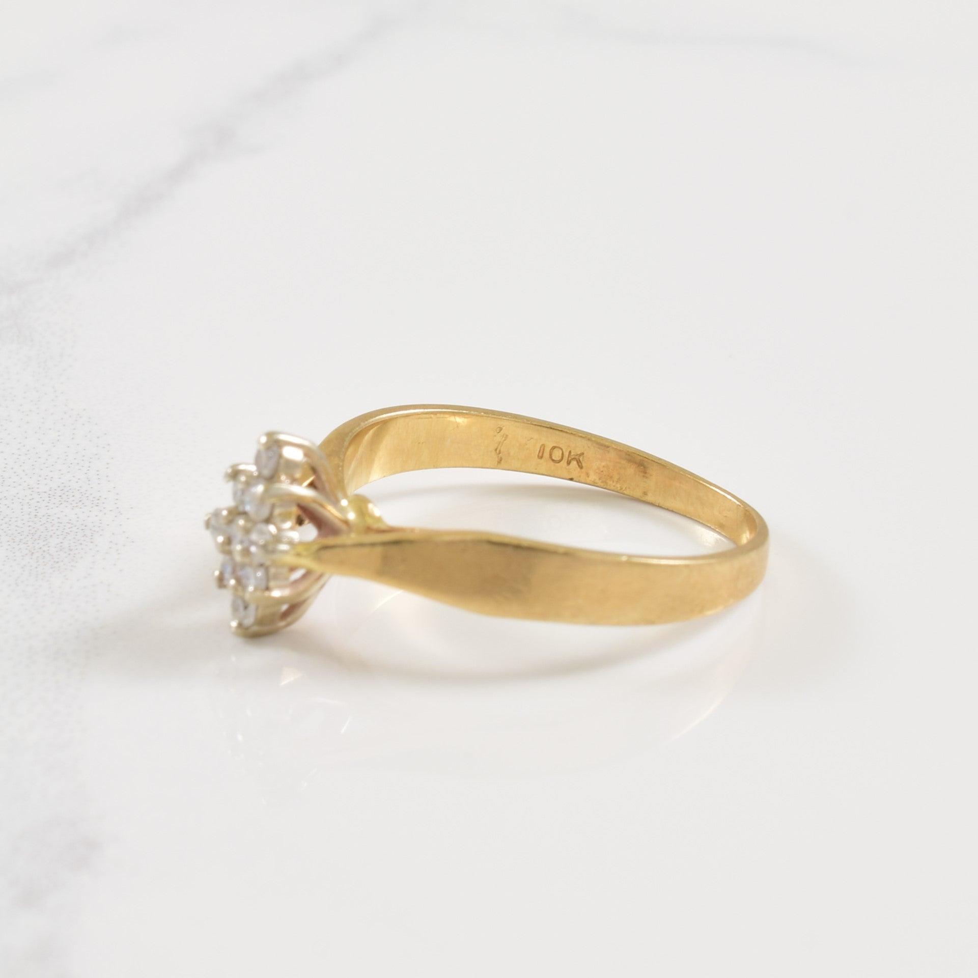Bague en diamant cathédrale | 0,18 ct | Taille 5,5 |