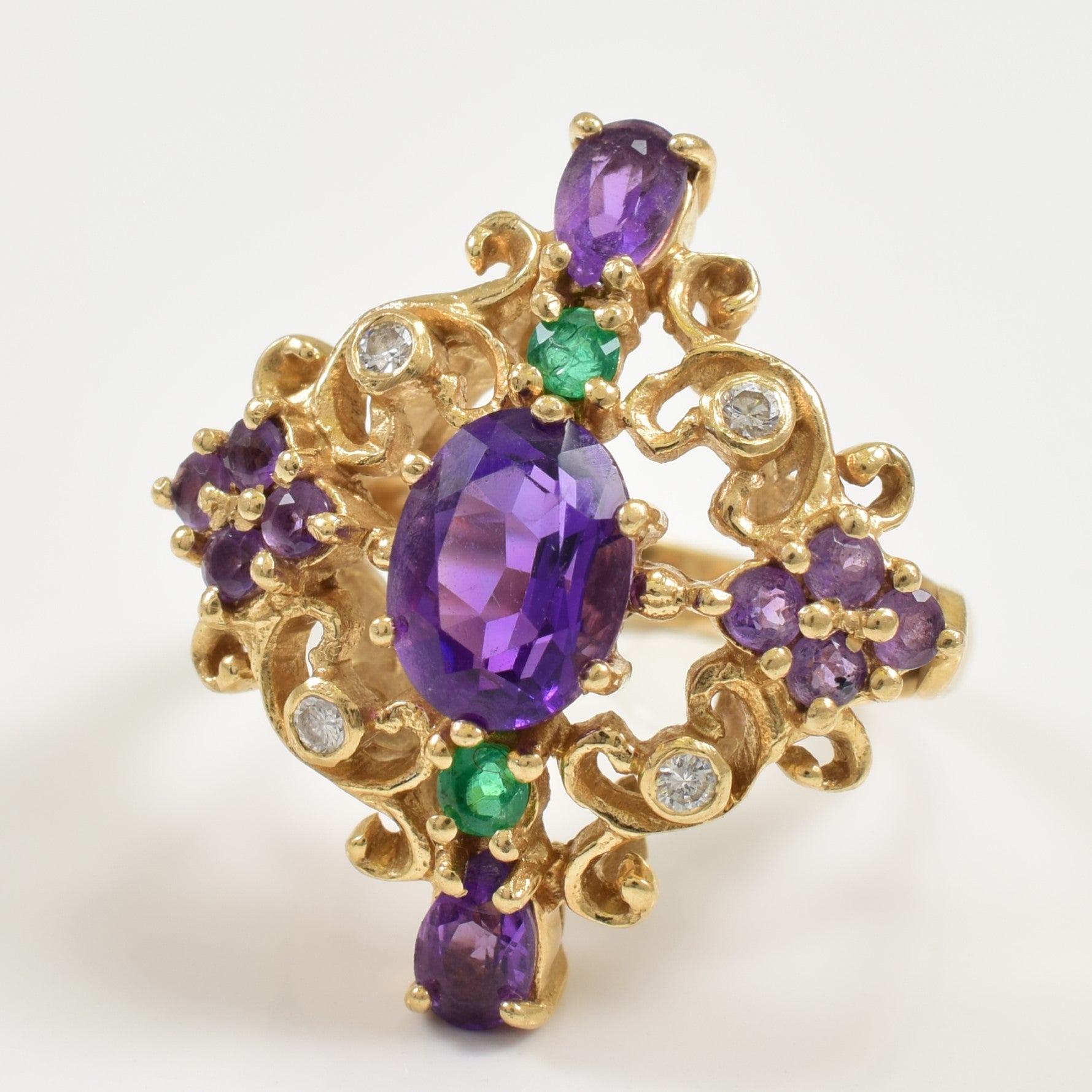 Multi Gemstone & Diamond Ring | 1.00ctw, 0.08ctw | SZ 5.5 |