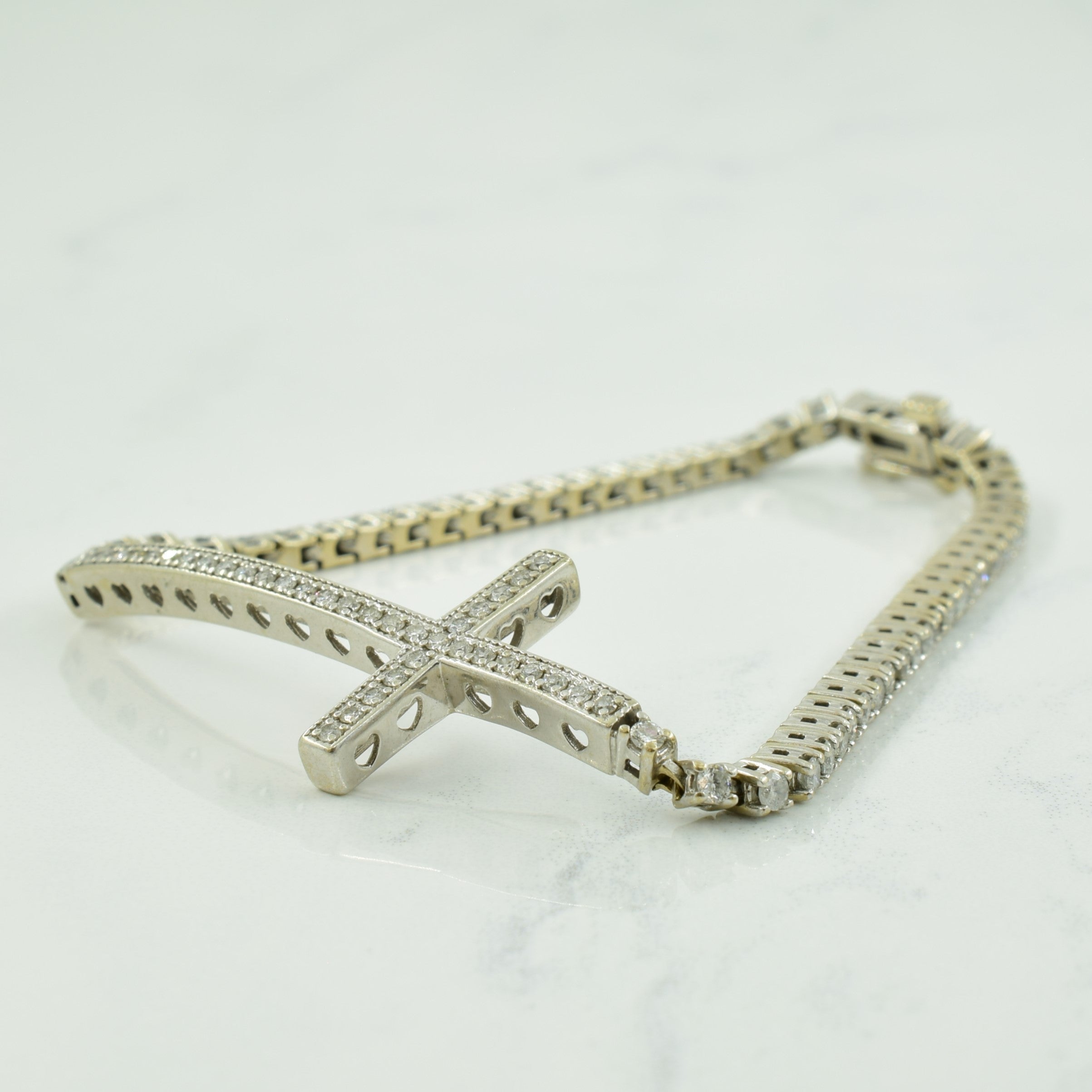Diamond Cross 18k Bracelet | 2.00ctw | 7.50" |