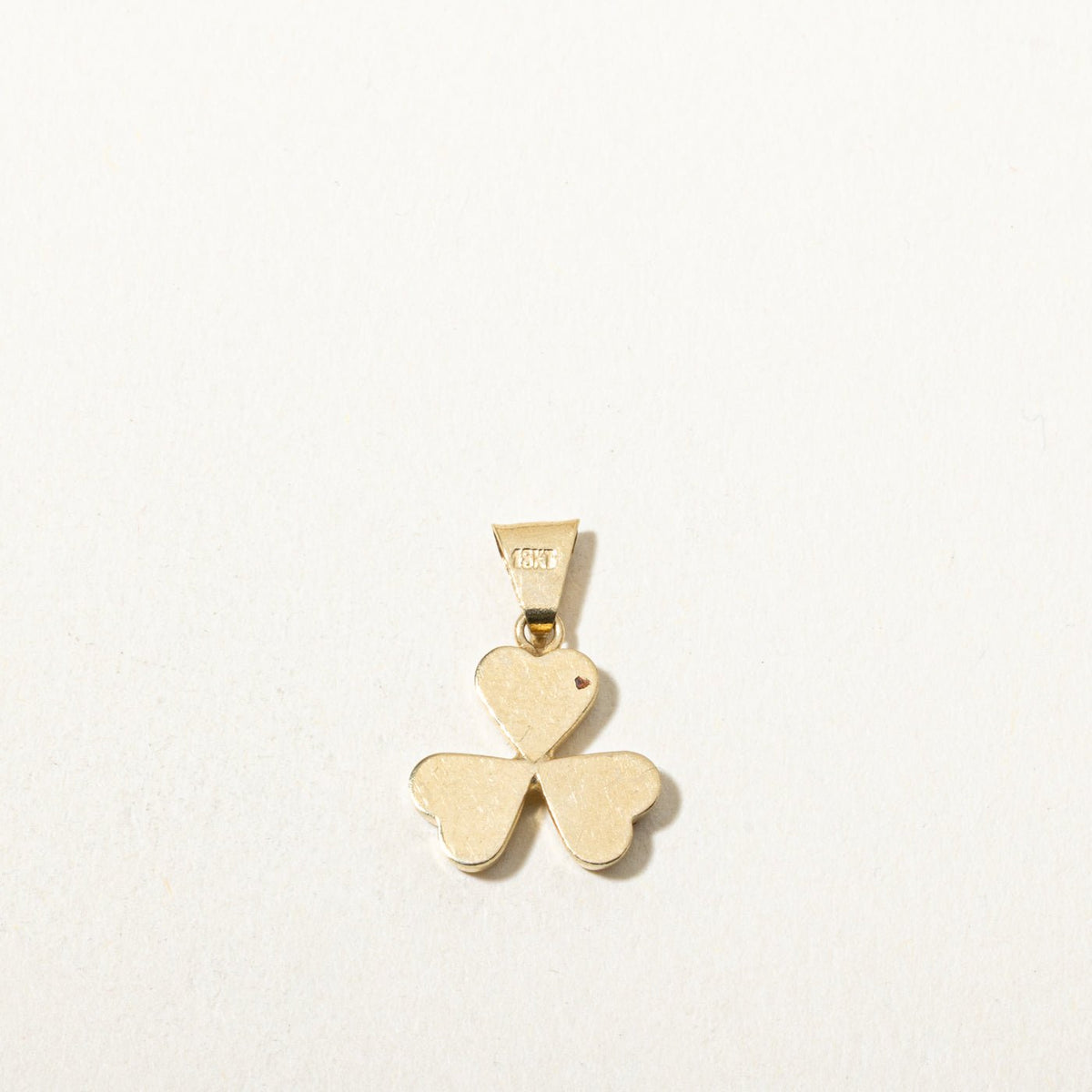 18k Yellow Gold Shamrock Heart Charm