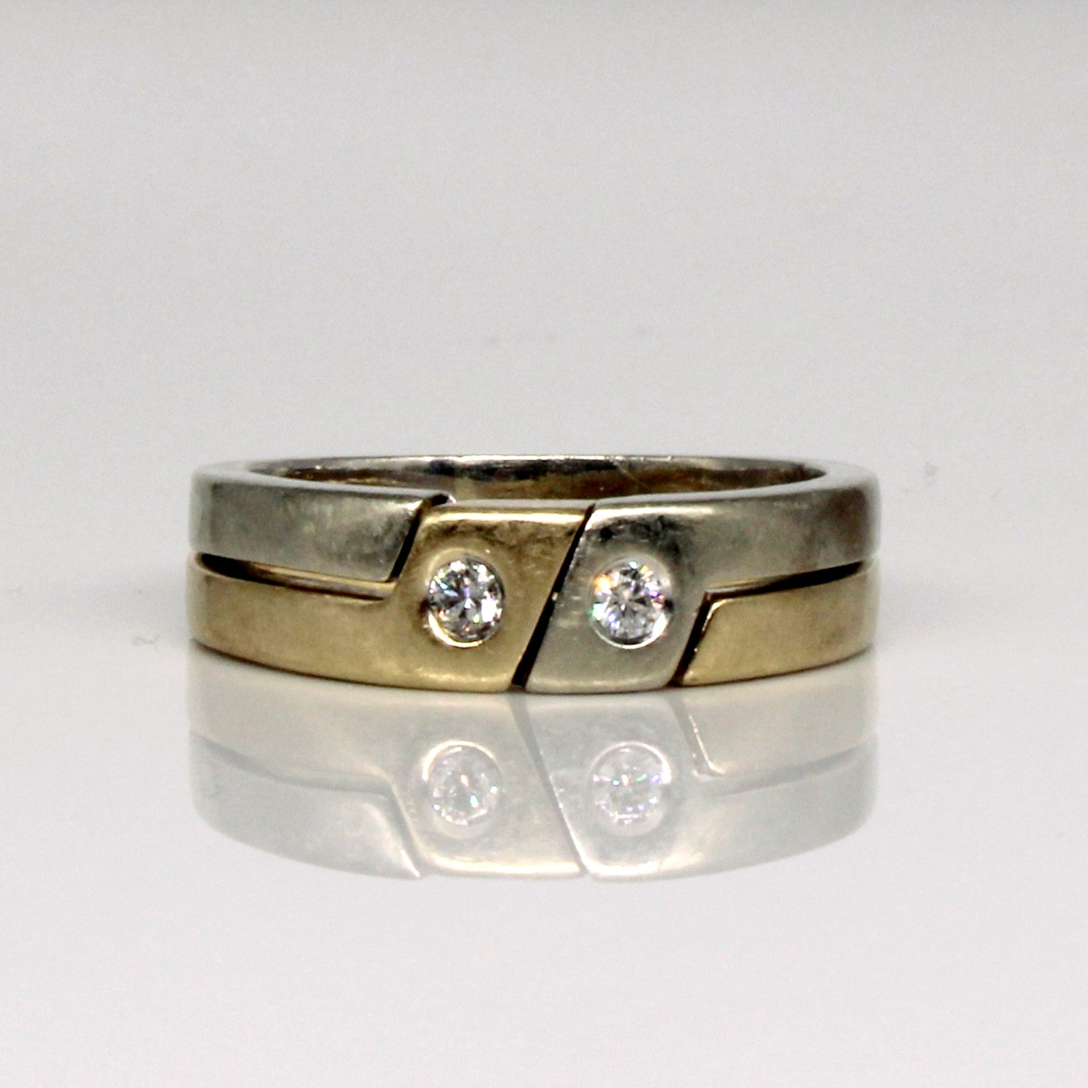 Two Tone Interlocking Diamond Band | 0.24ctw | SZ 8.75 |