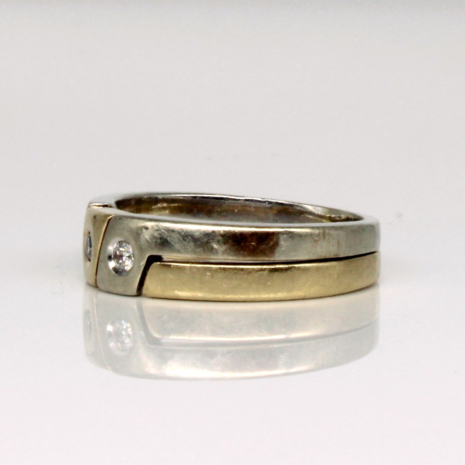 Two Tone Interlocking Diamond Band | 0.24ctw | SZ 8.75 |