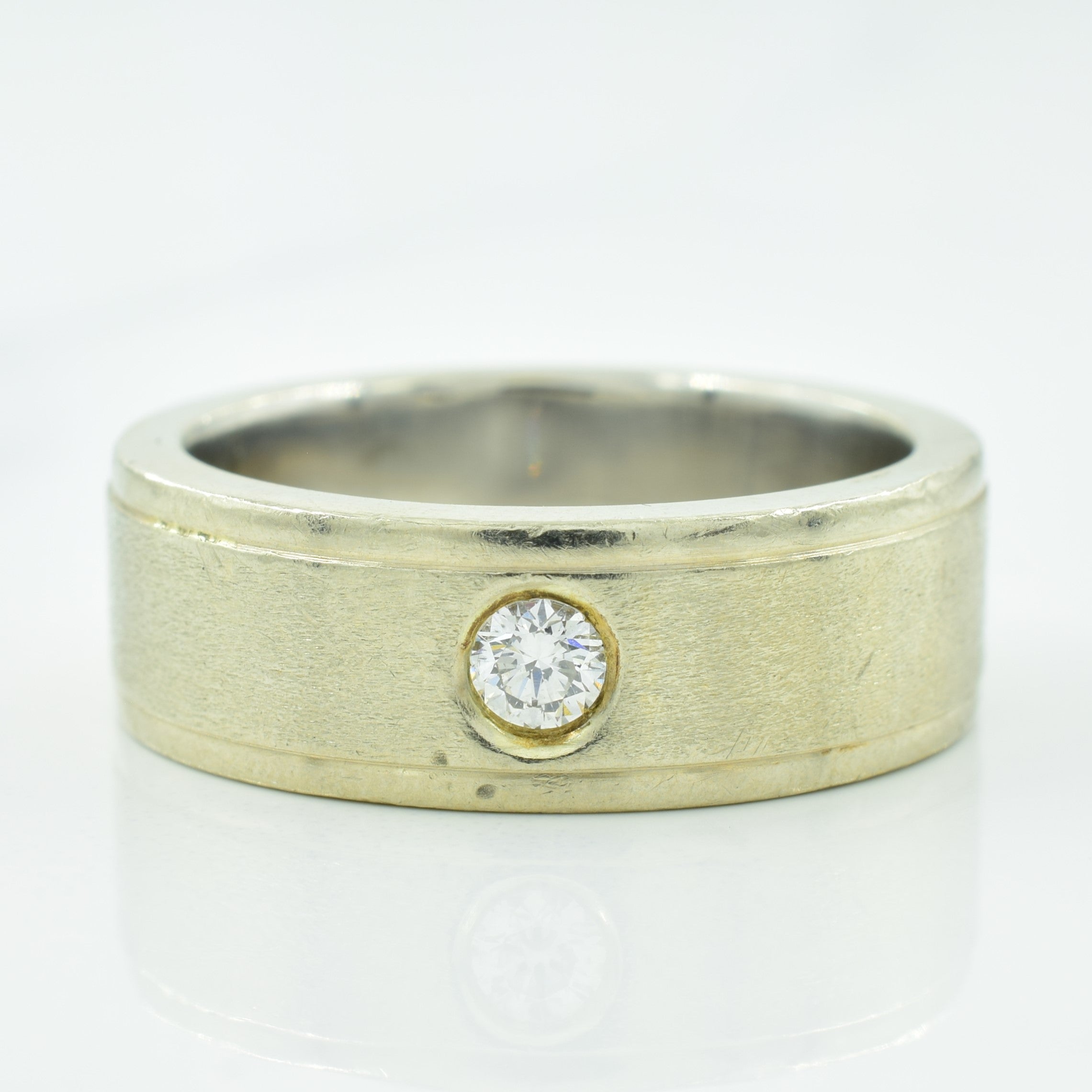 Solitaire Diamond Platinum & White Gold Ring | 0.15ct | SZ 9.5 |