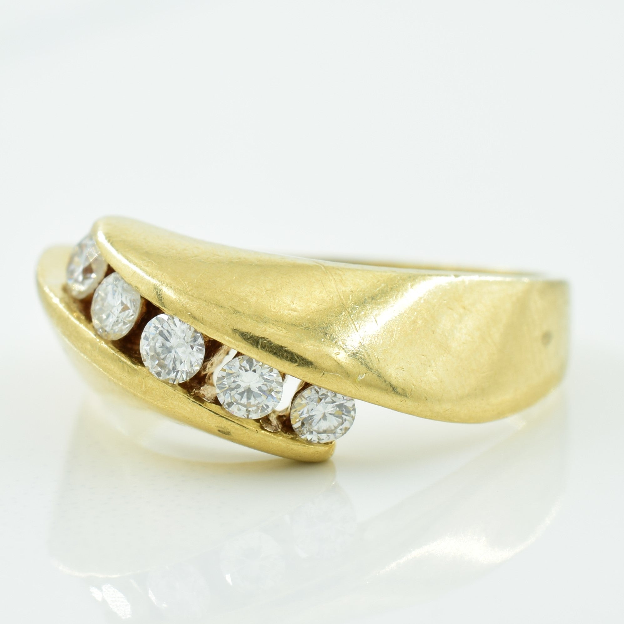 Channel Set Diamond Bypass Ring | 0.20ctw | SZ 5.75 |