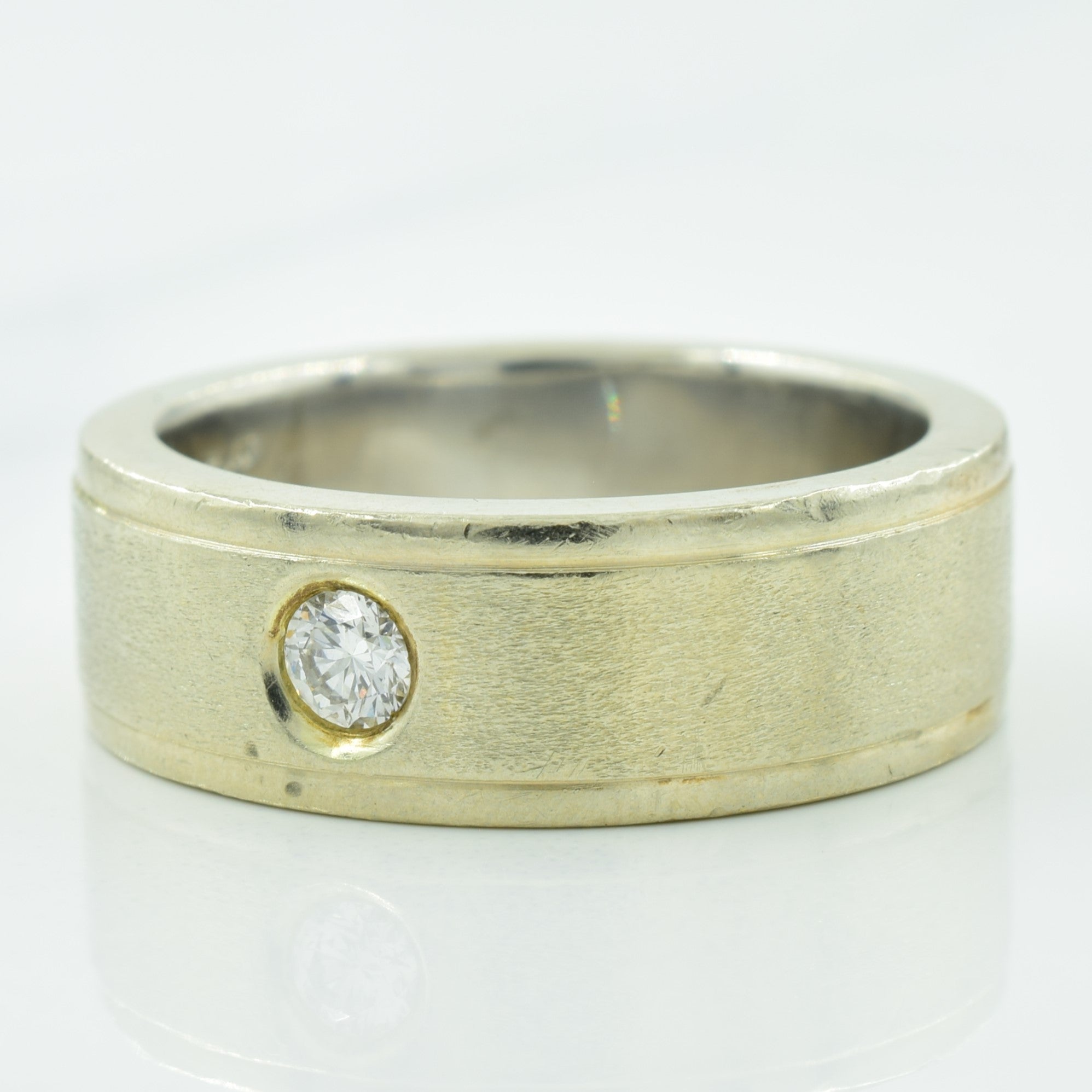Solitaire Diamond Platinum & White Gold Ring | 0.15ct | SZ 9.5 |