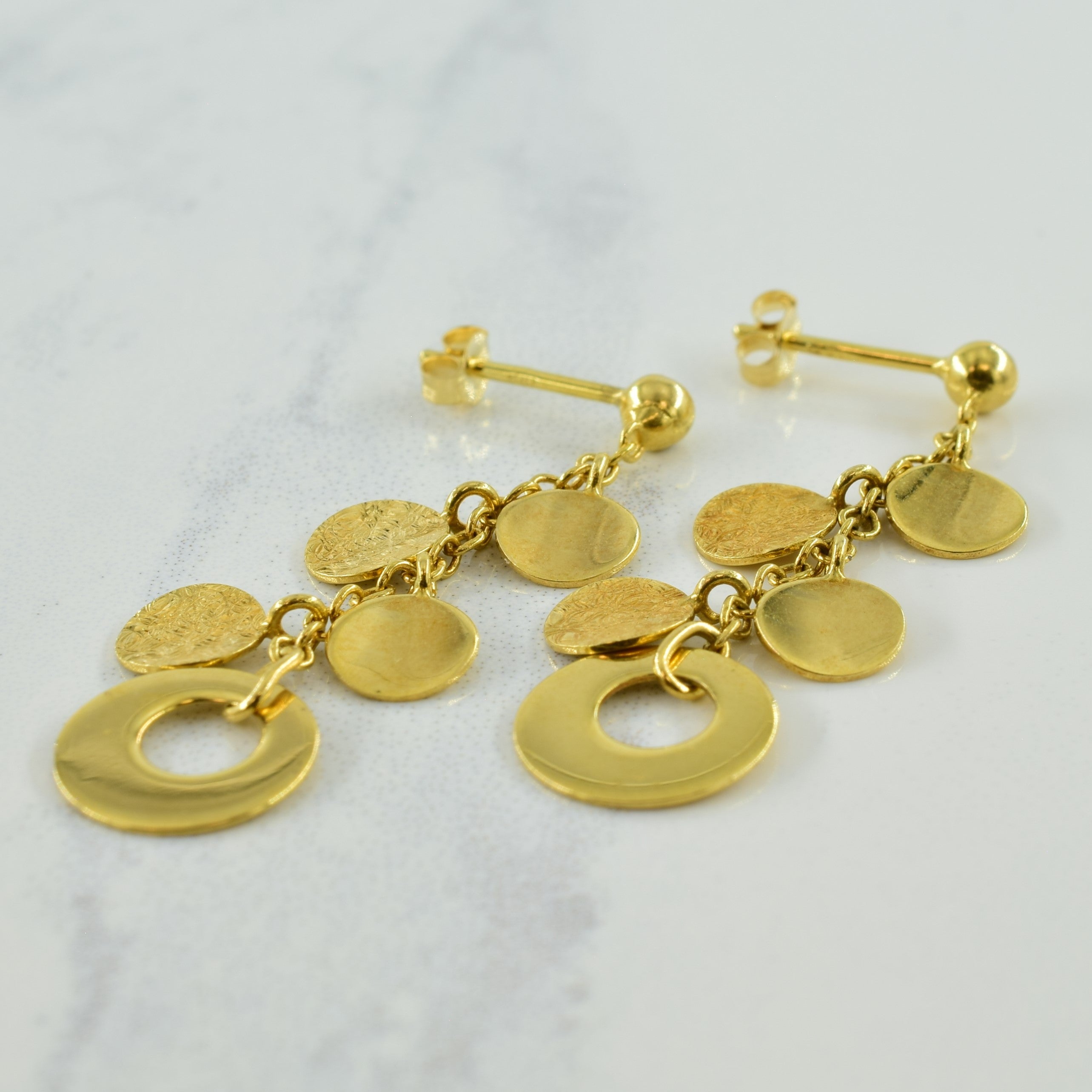 14k Yellow Gold Drop Earrings
