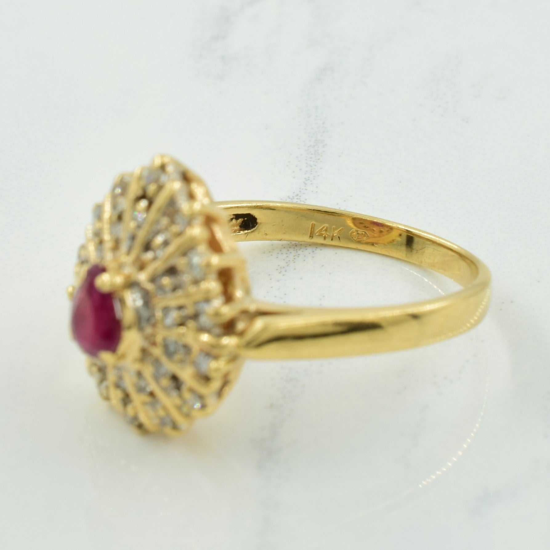Ruby & Diamond Cocktail Ring | 0.40ct, 0.24ctw | SZ 7 |