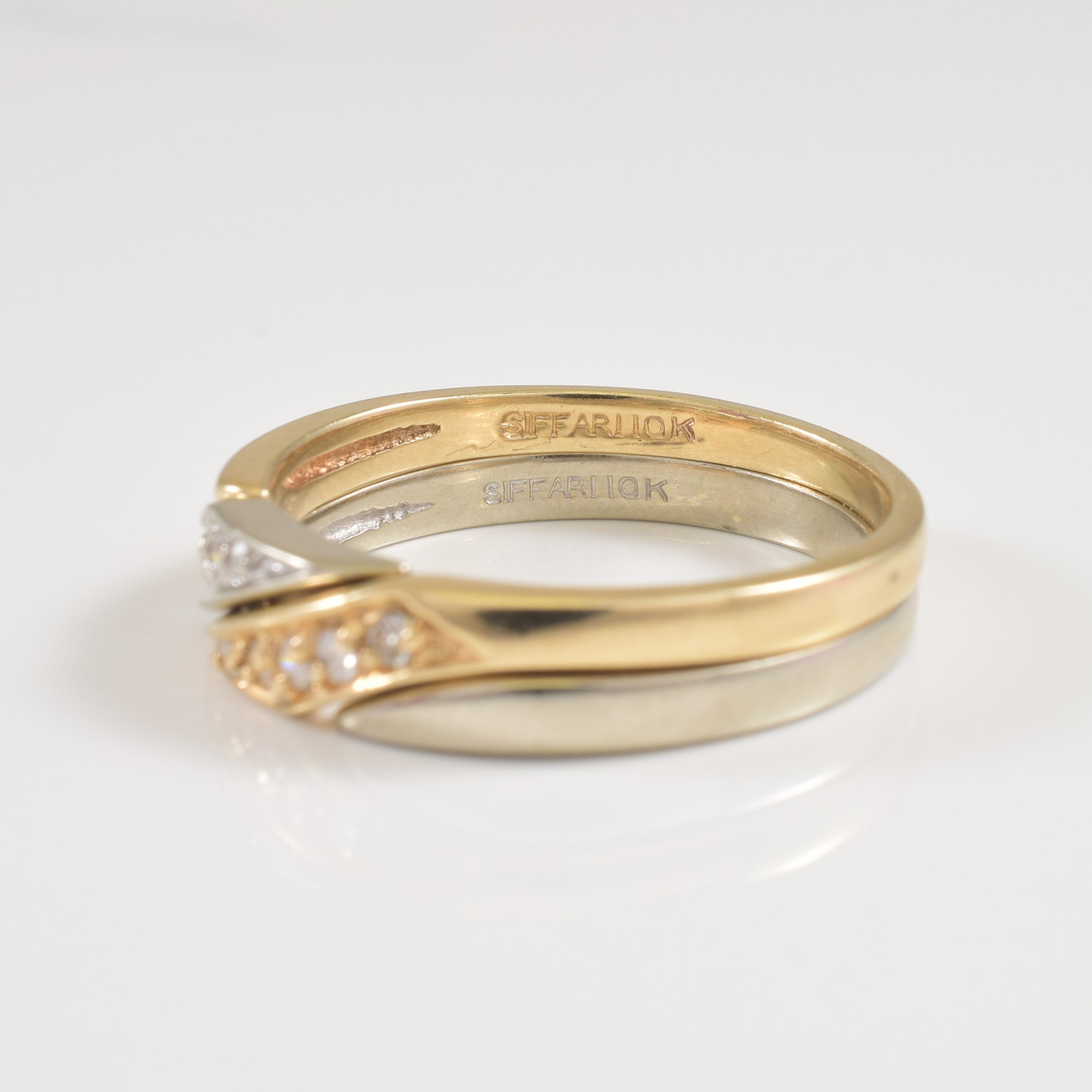 Intertwined Two Band Diamond Ring | 0.17ctw | SZ 10 |