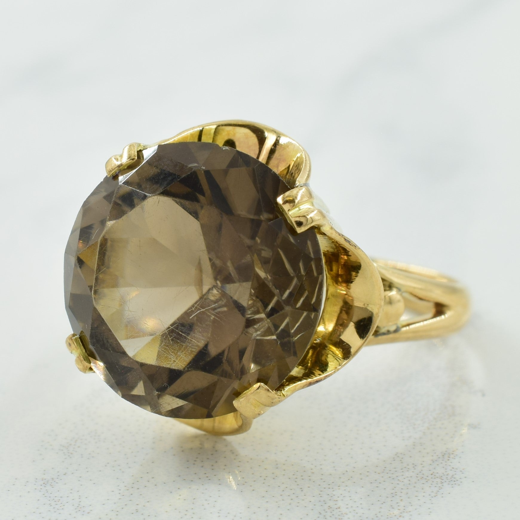 Smoky Quartz Cocktail Ring | 10.00ct | SZ 5.5 |