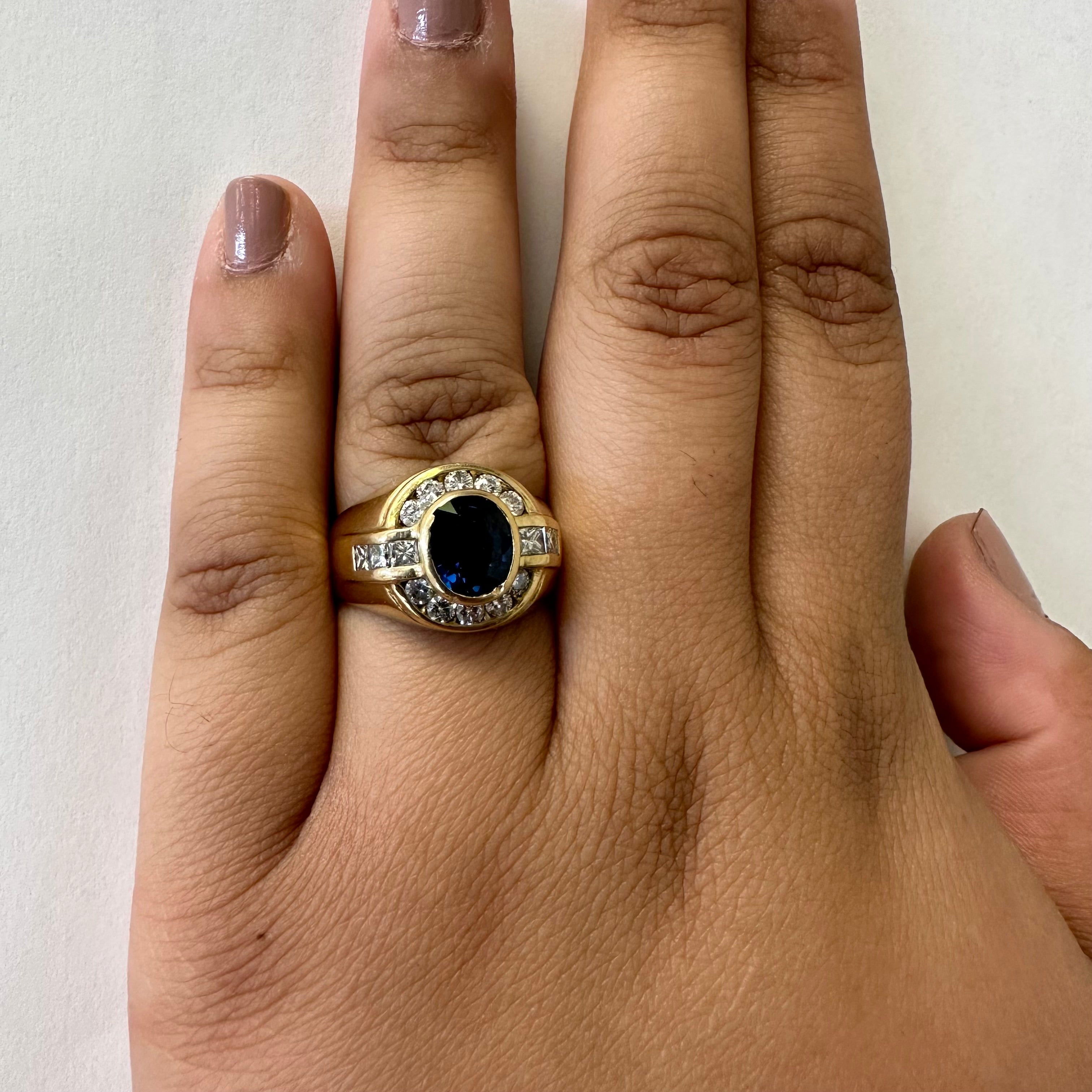 Sapphire & Diamond Halo Ring | 2.690ct, 0.77ctw | SZ 10 |