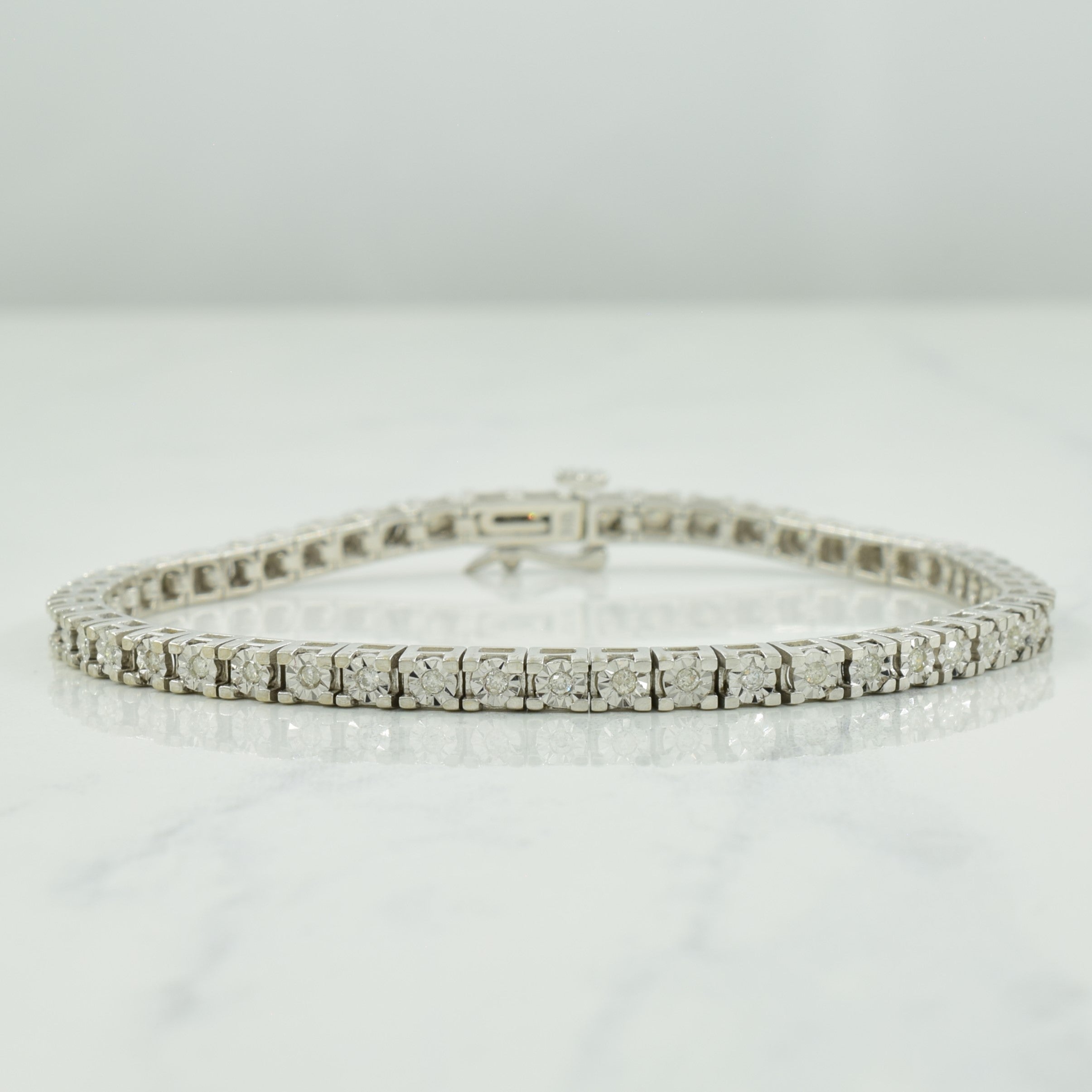 Diamond Tennis 10k White Gold Bracelet | 0.50ctw | 7" |