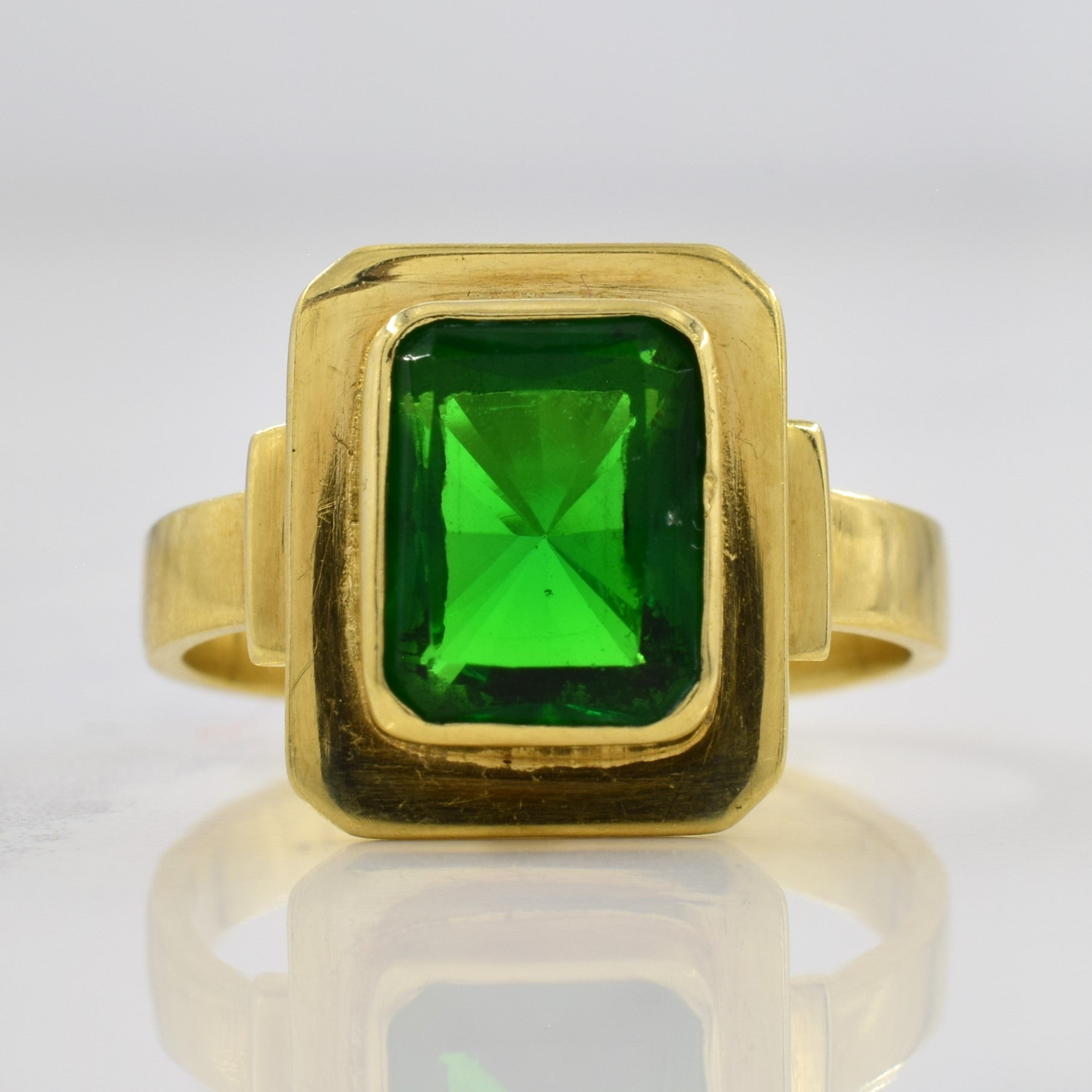 Green Paste (Glass) Ring | 2.75ct | SZ 6 |