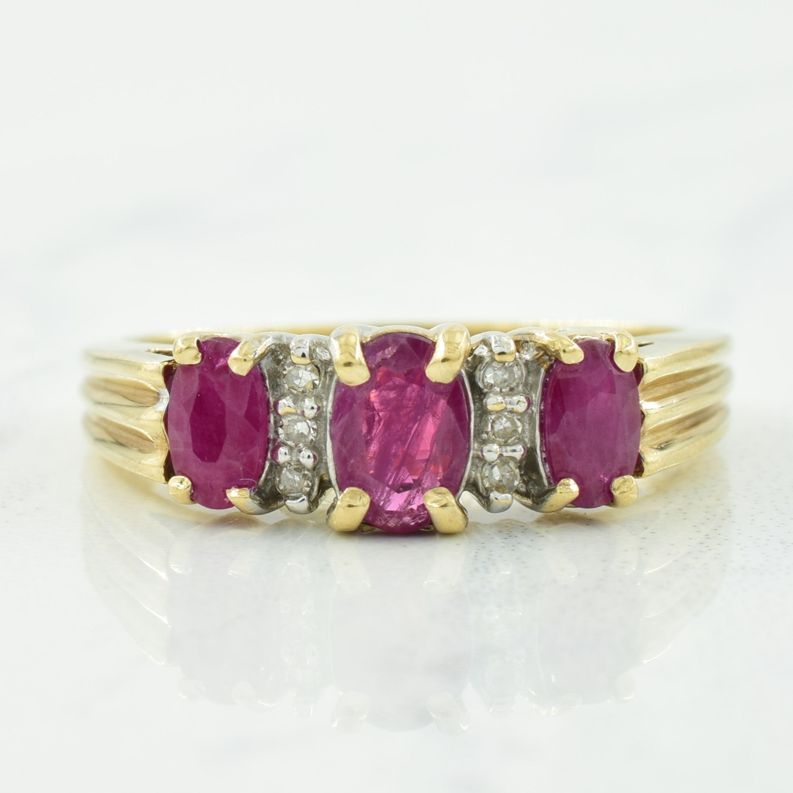 Ruby & Diamond Ring | 1.00ctw, 0.04ctw | SZ 7 |