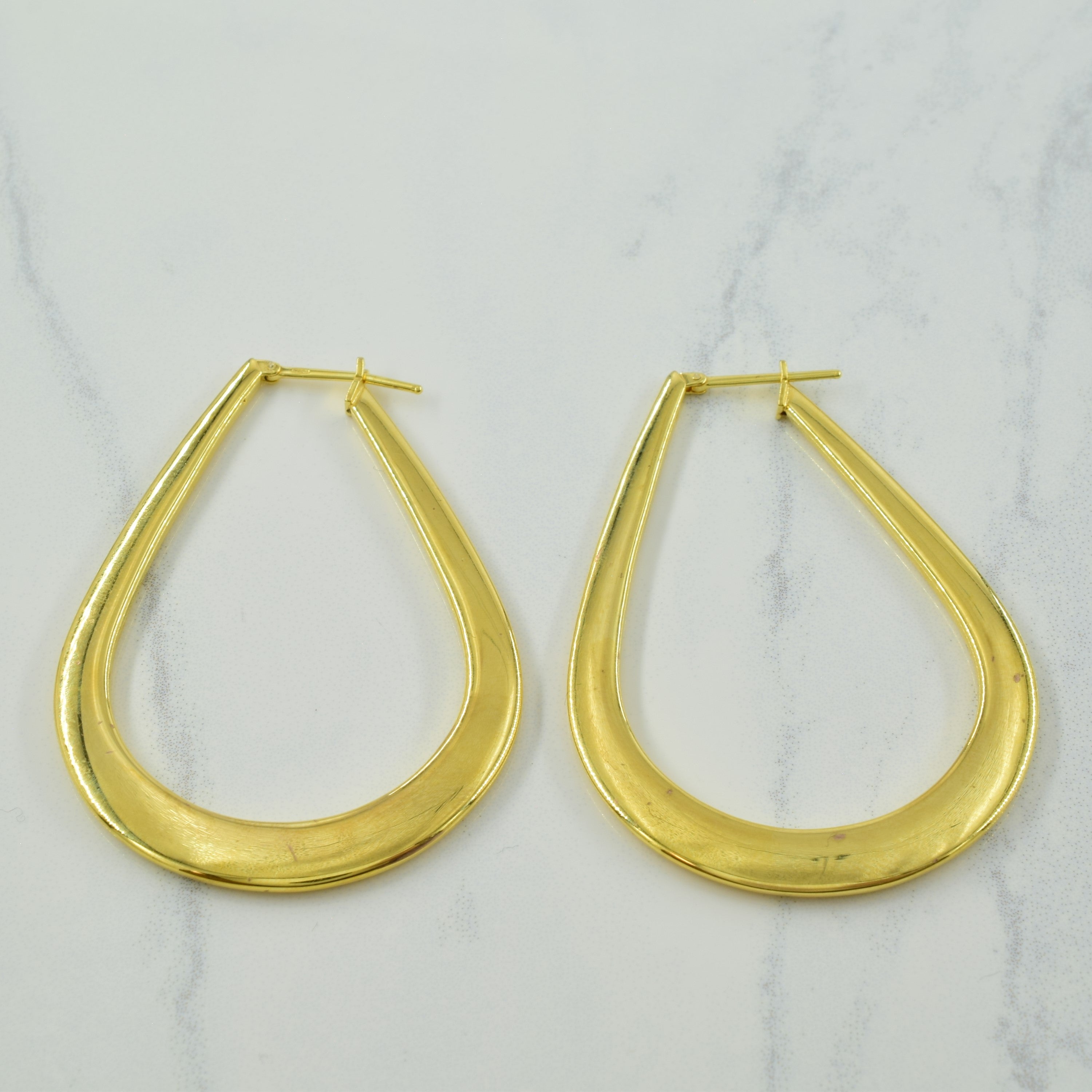 18k Yellow Gold Large Teardrop Earrings |