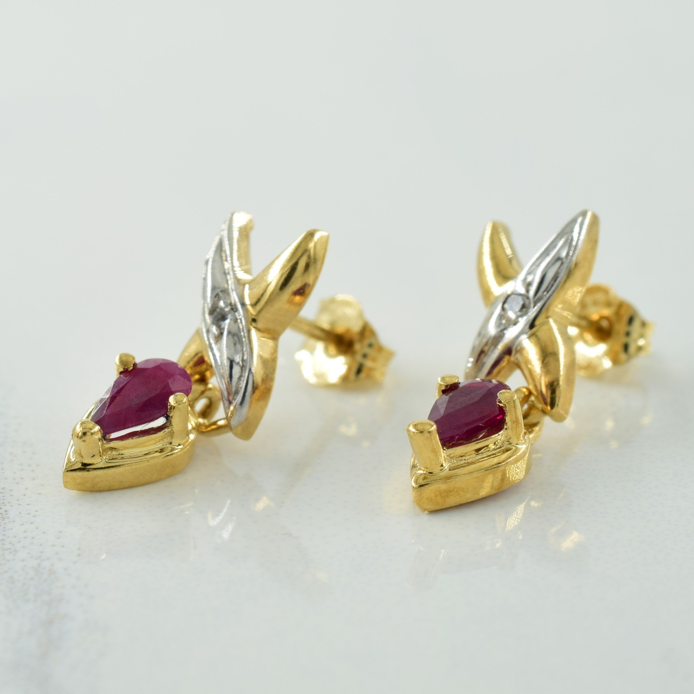 Ruby & Diamond Earrings | 0.36ctw, 0.02ctw |