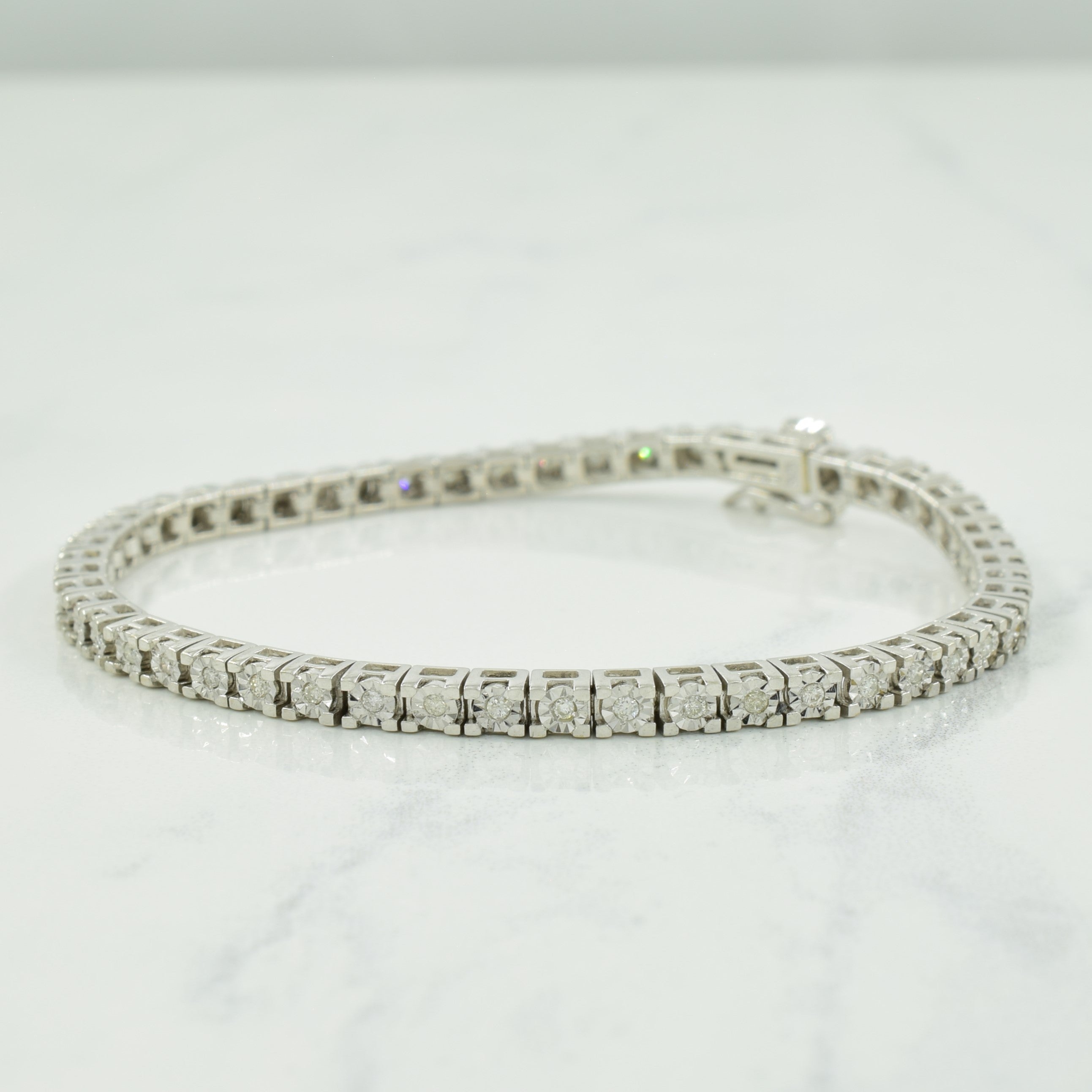 Diamond Tennis 10k White Gold Bracelet | 0.50ctw | 7" |