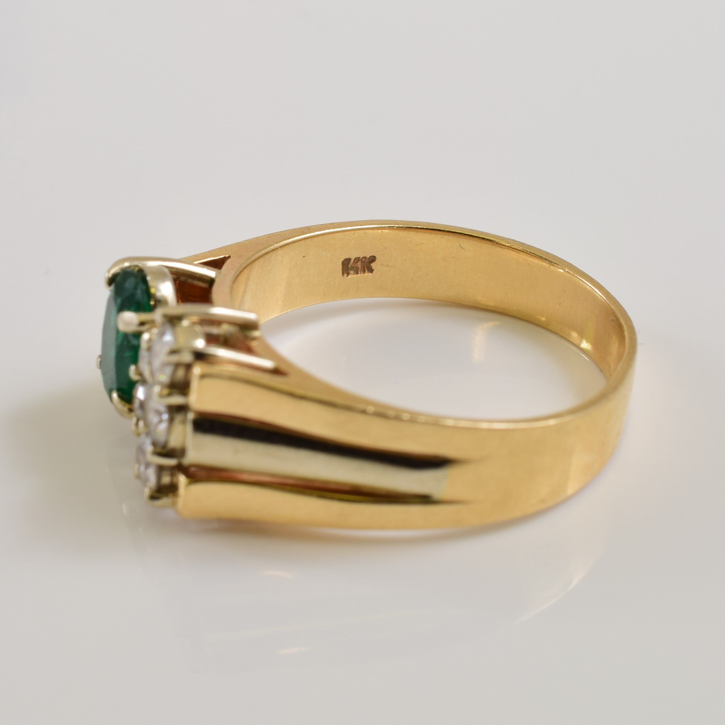 Emerald & Diamond Ring | 0.50ct, 0.30ctw | SZ 7.25 |