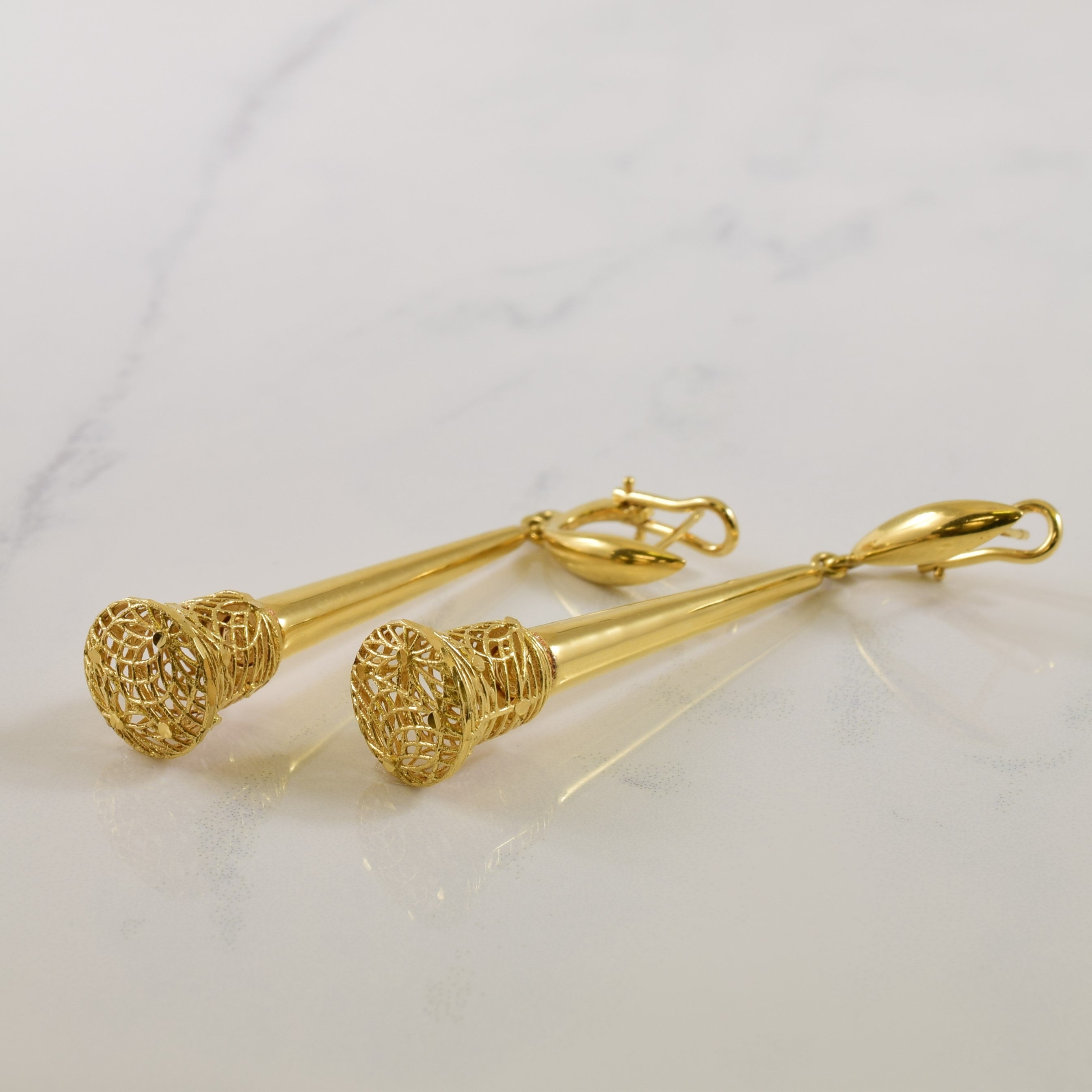 18k Yellow Gold Drop Earrings |