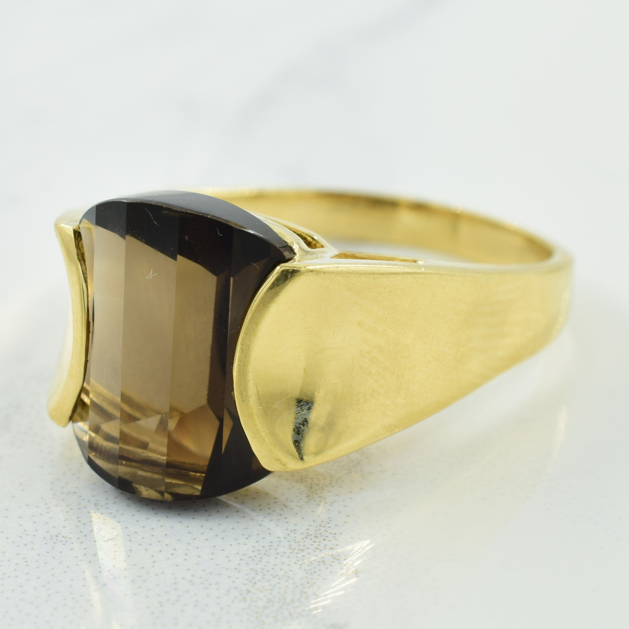 Bague en quartz fumé | 5,50 ct | Taille 11,5 |