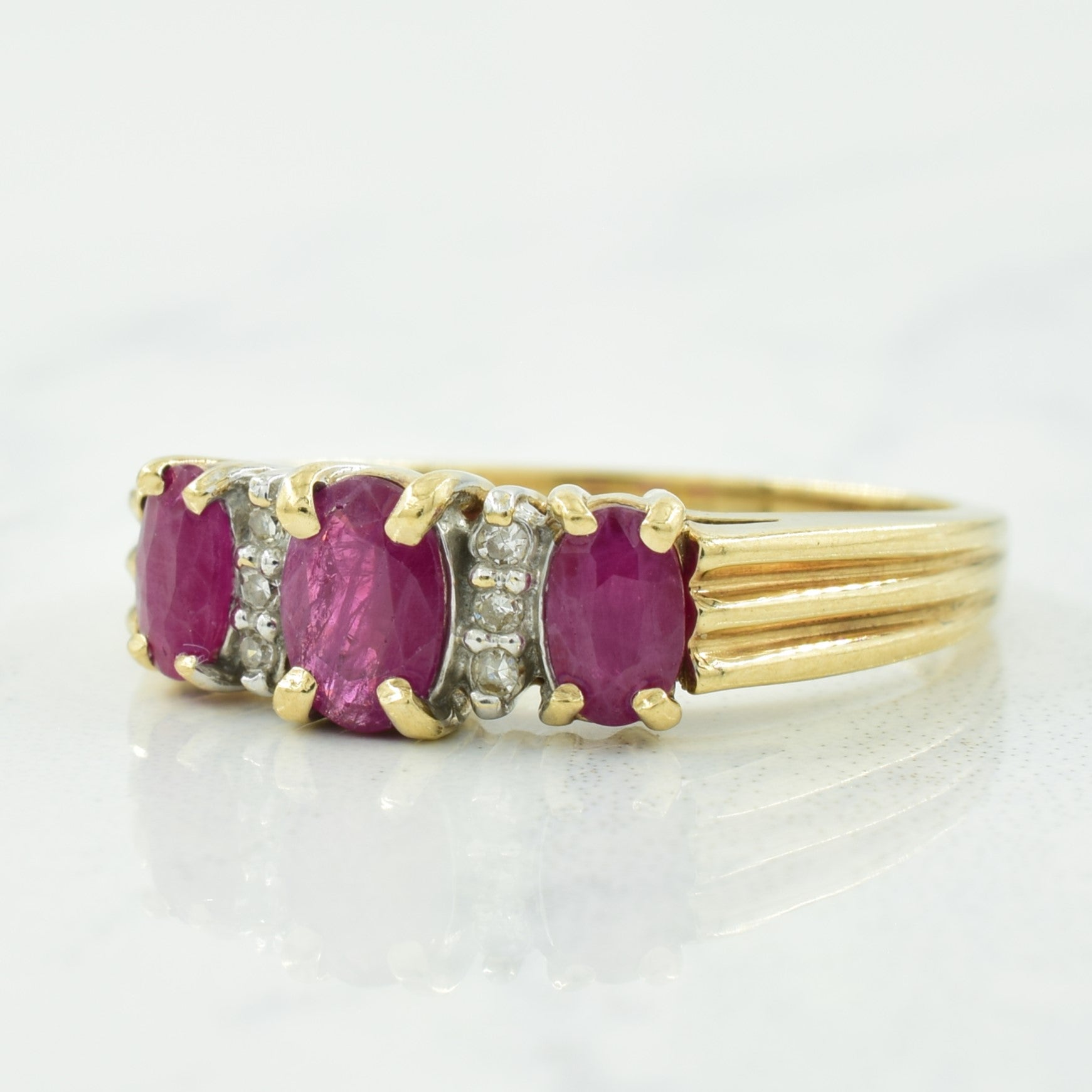 Ruby & Diamond Ring | 1.00ctw, 0.04ctw | SZ 7 |
