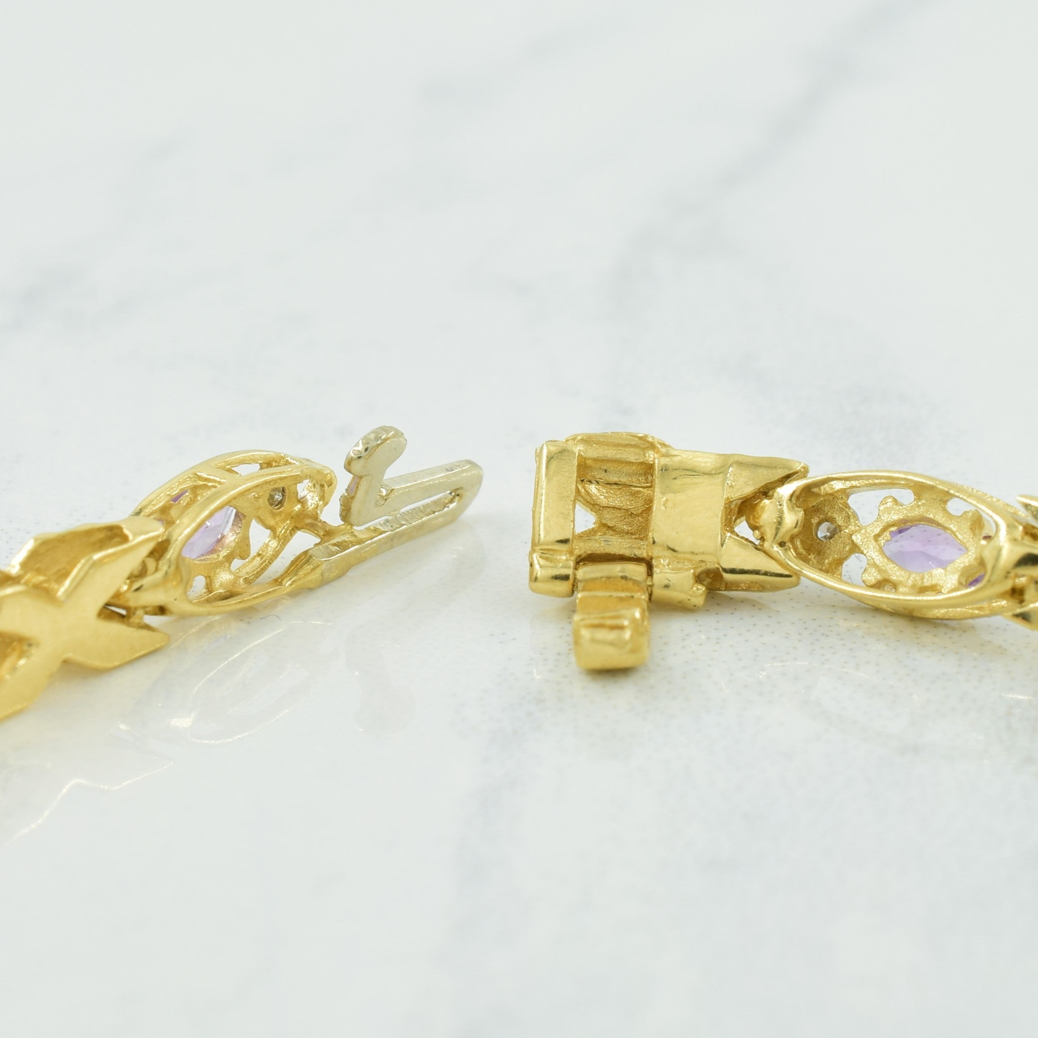 Amethyst & Diamond Bracelet | 1.00ctw, 0.10ctw | 6.75" |