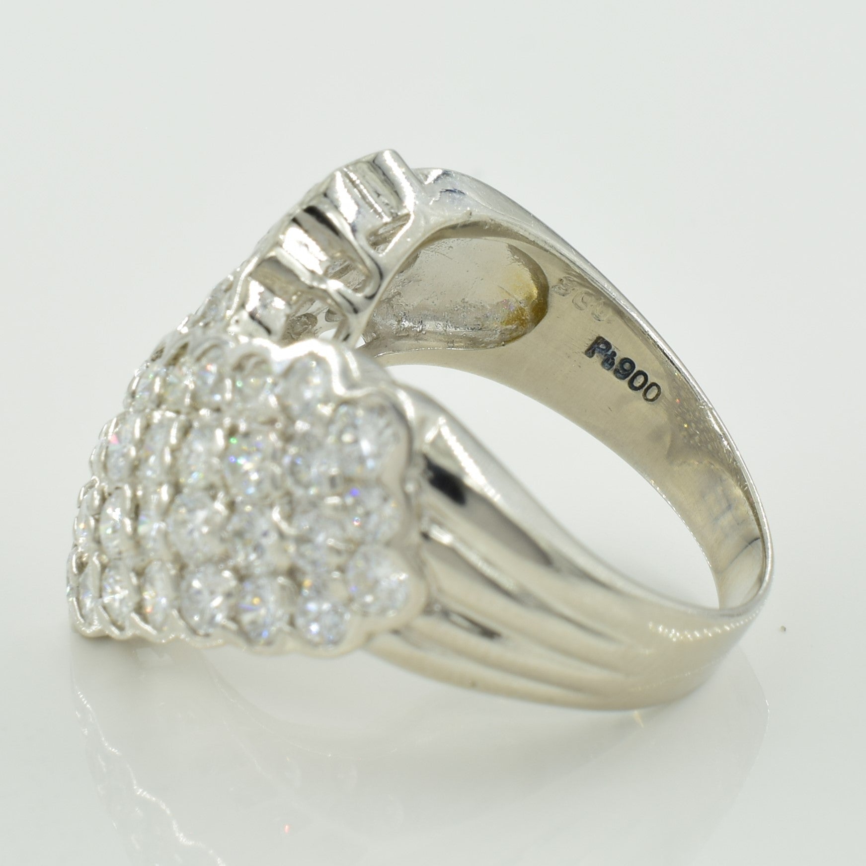 Cluster Set Diamond Heart Shaped Ring | 3.00ctw | SZ 8 |