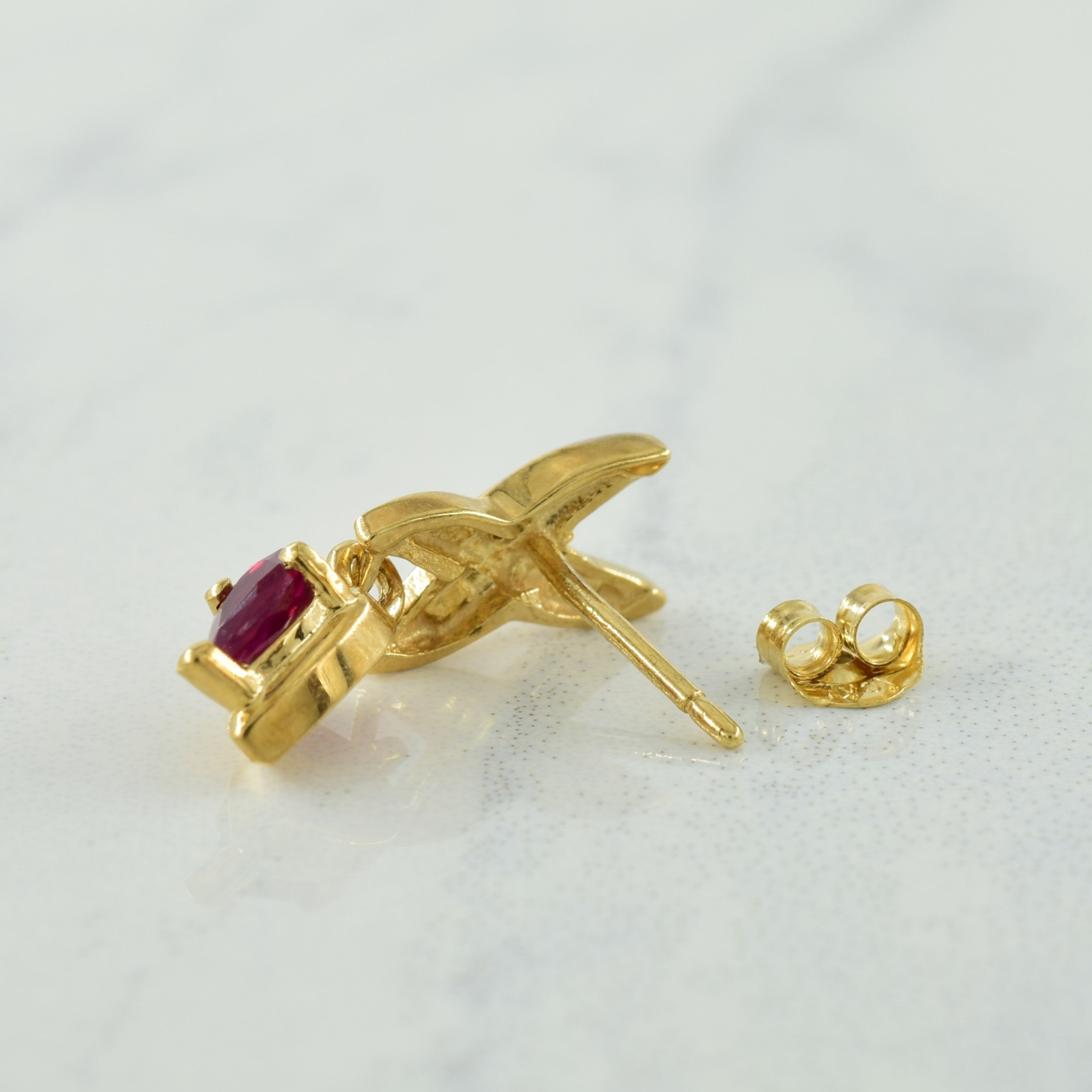 Ruby & Diamond Earrings | 0.36ctw, 0.02ctw |