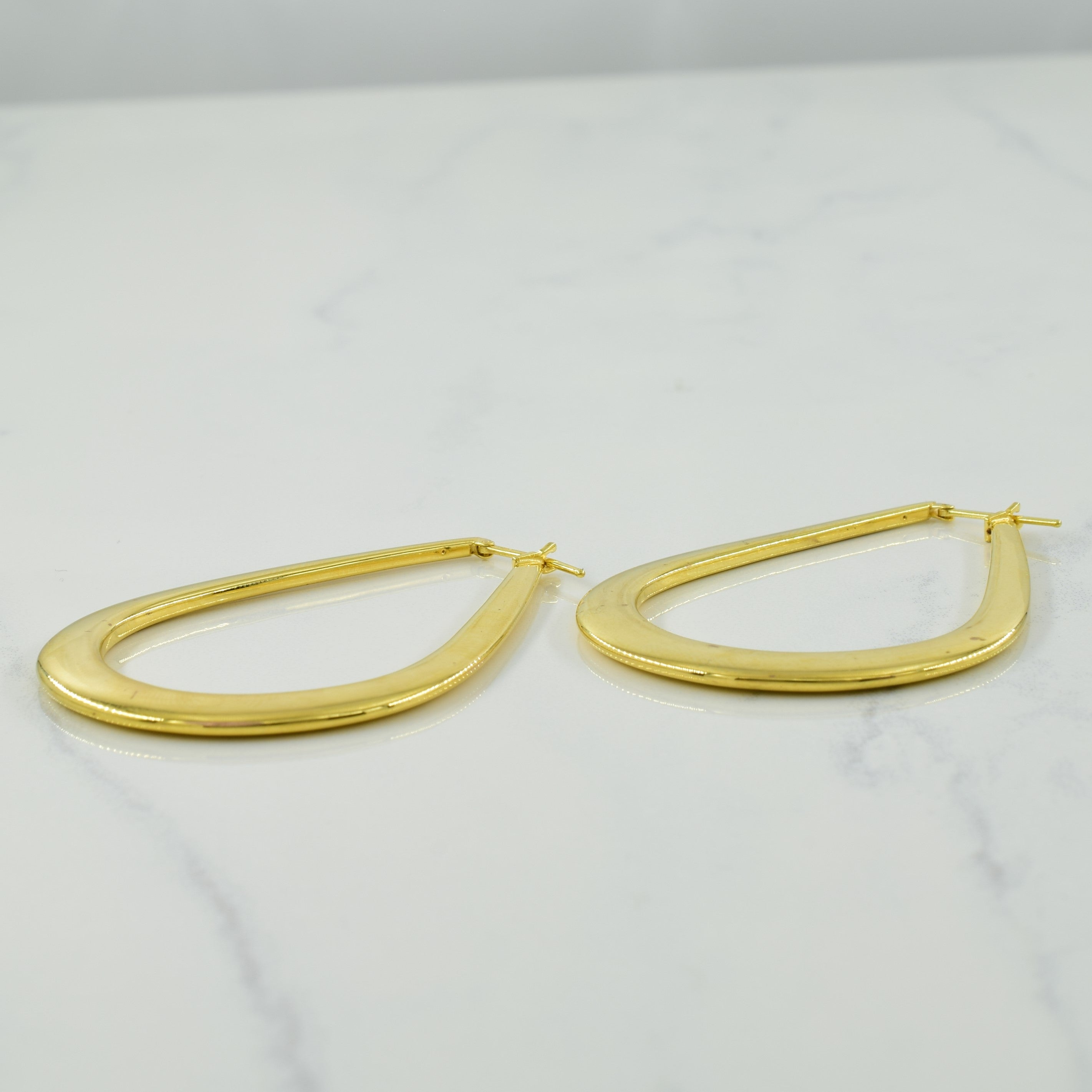 18k Yellow Gold Large Teardrop Earrings |