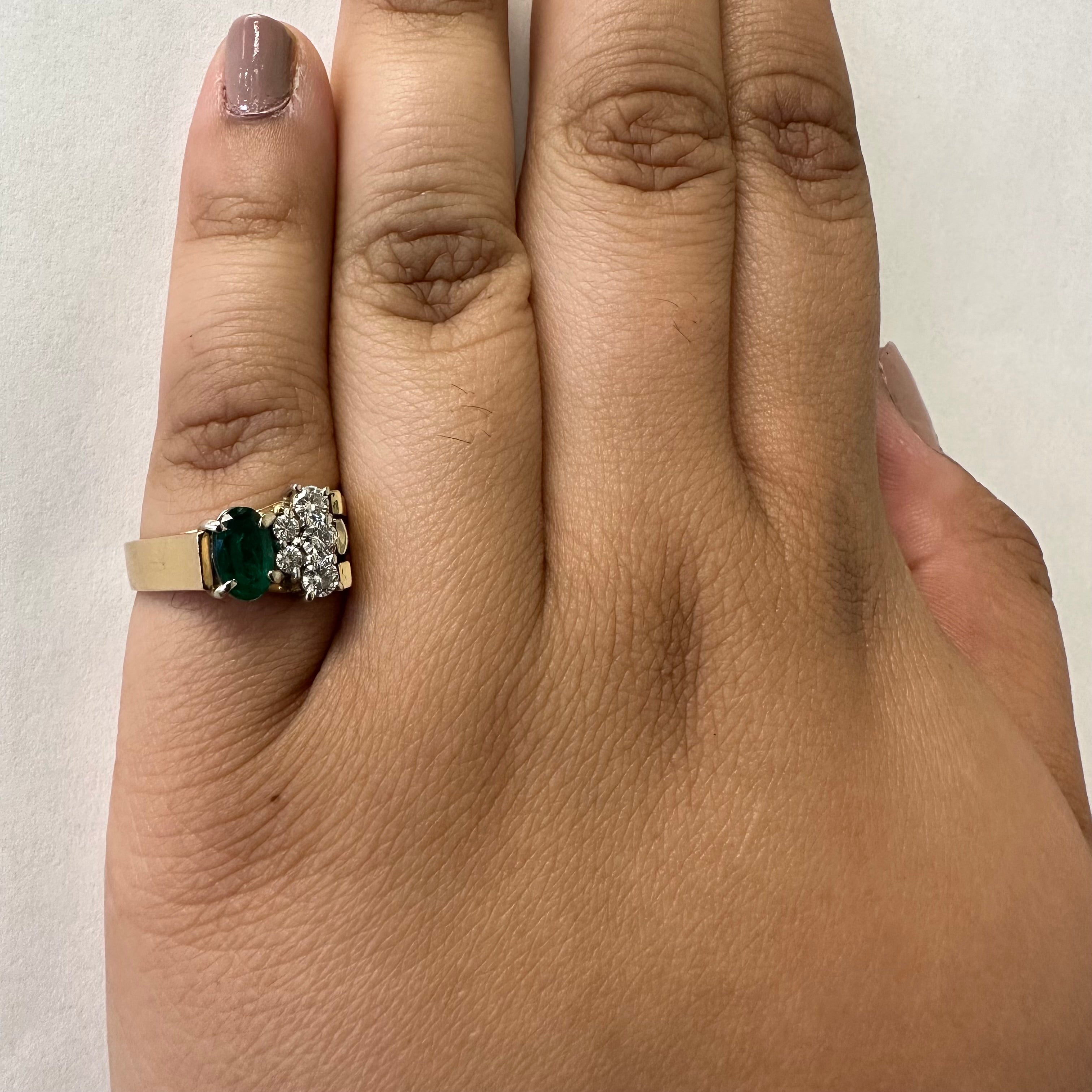 Emerald & Diamond Ring | 0.50ct, 0.30ctw | SZ 7.25 |