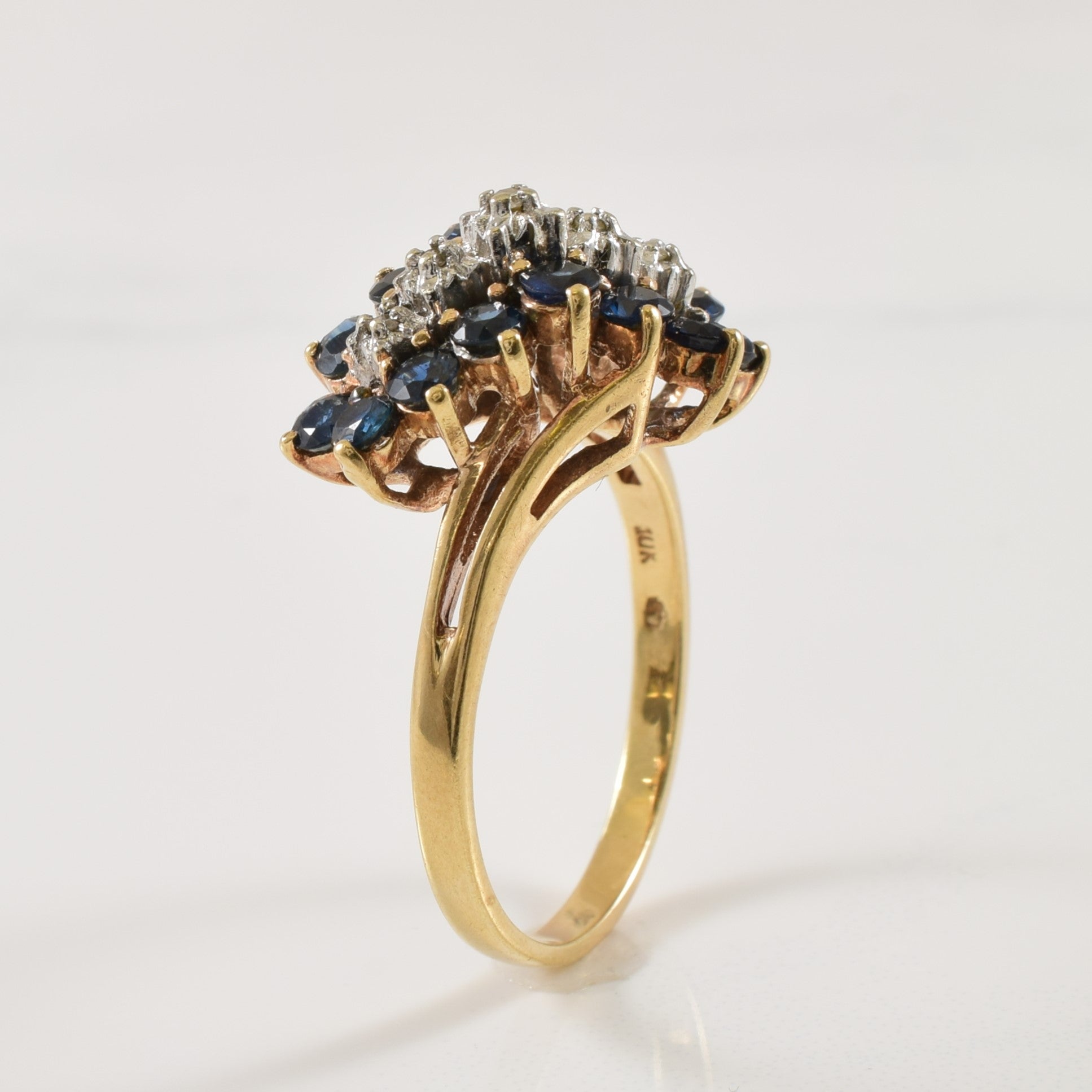 Sapphire & Diamond Bypass Ring | 1.50ctw, 0.03ctw | SZ 9 |