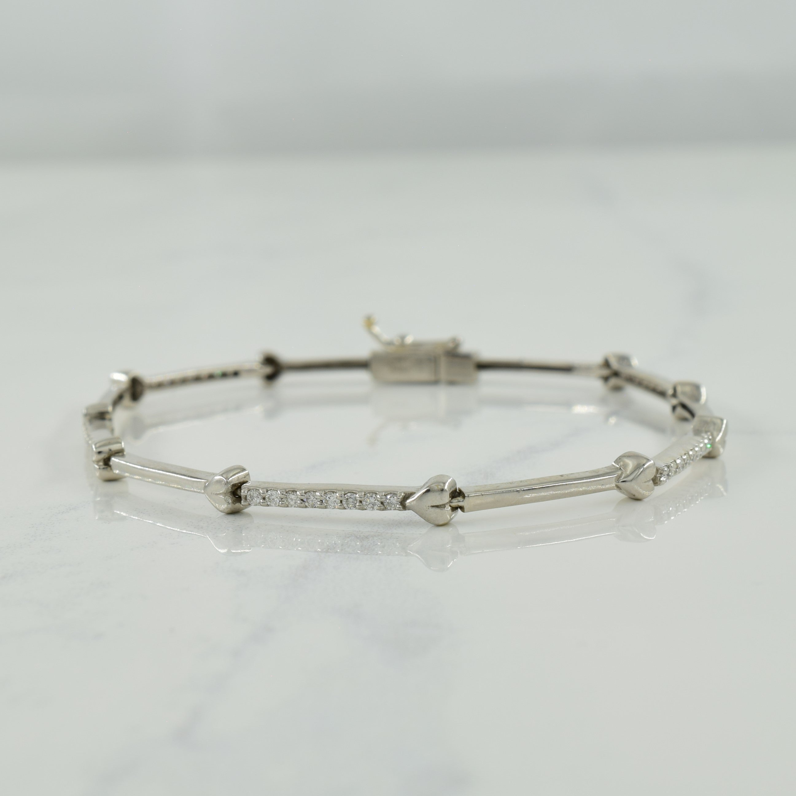 Diamond Heart Bracelet | 0.40ctw | 7" |