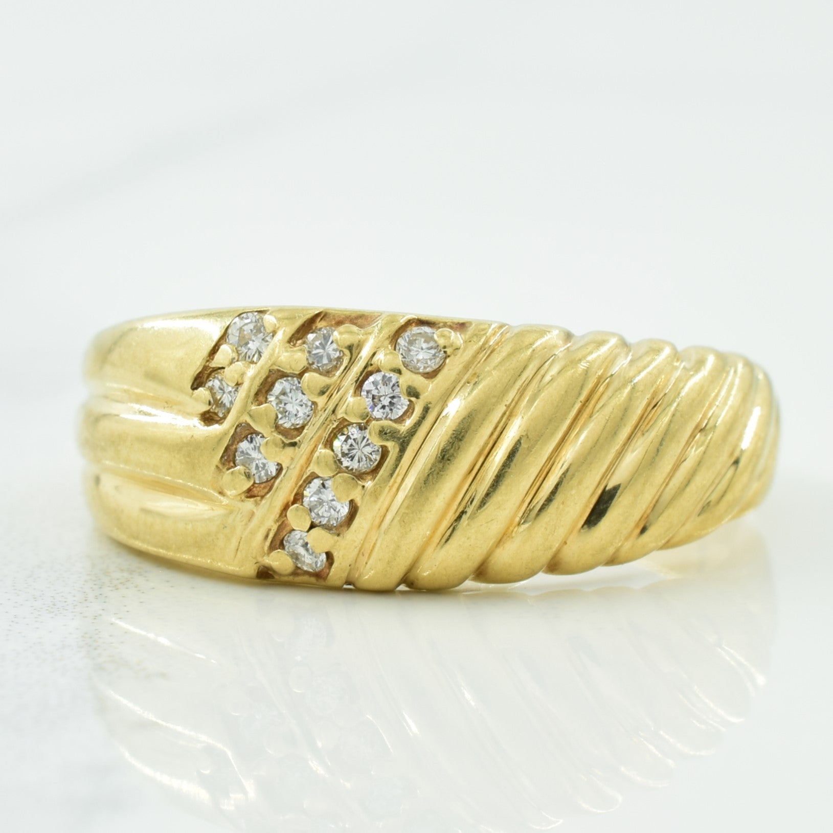 Triple Row Diamond Ring | 0.08ctw | SZ 5.75 |