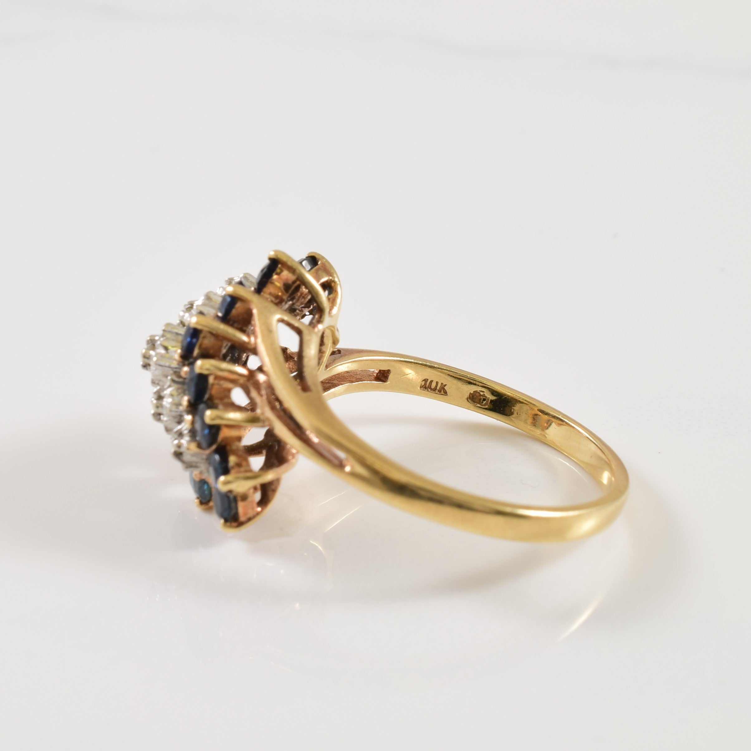 Sapphire & Diamond Bypass Ring | 1.50ctw, 0.03ctw | SZ 9 |