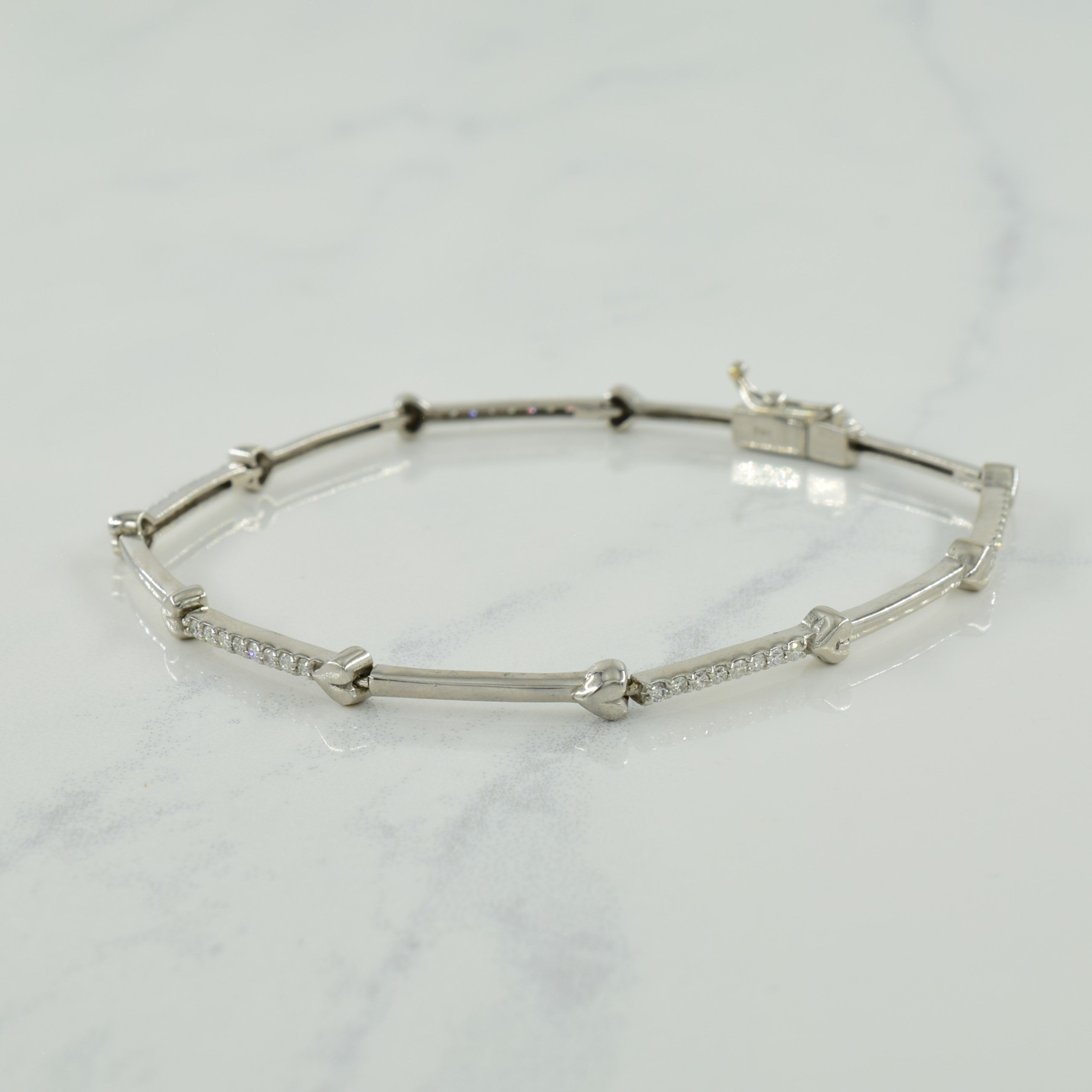 Diamond Heart Bracelet | 0.40ctw | 7" |