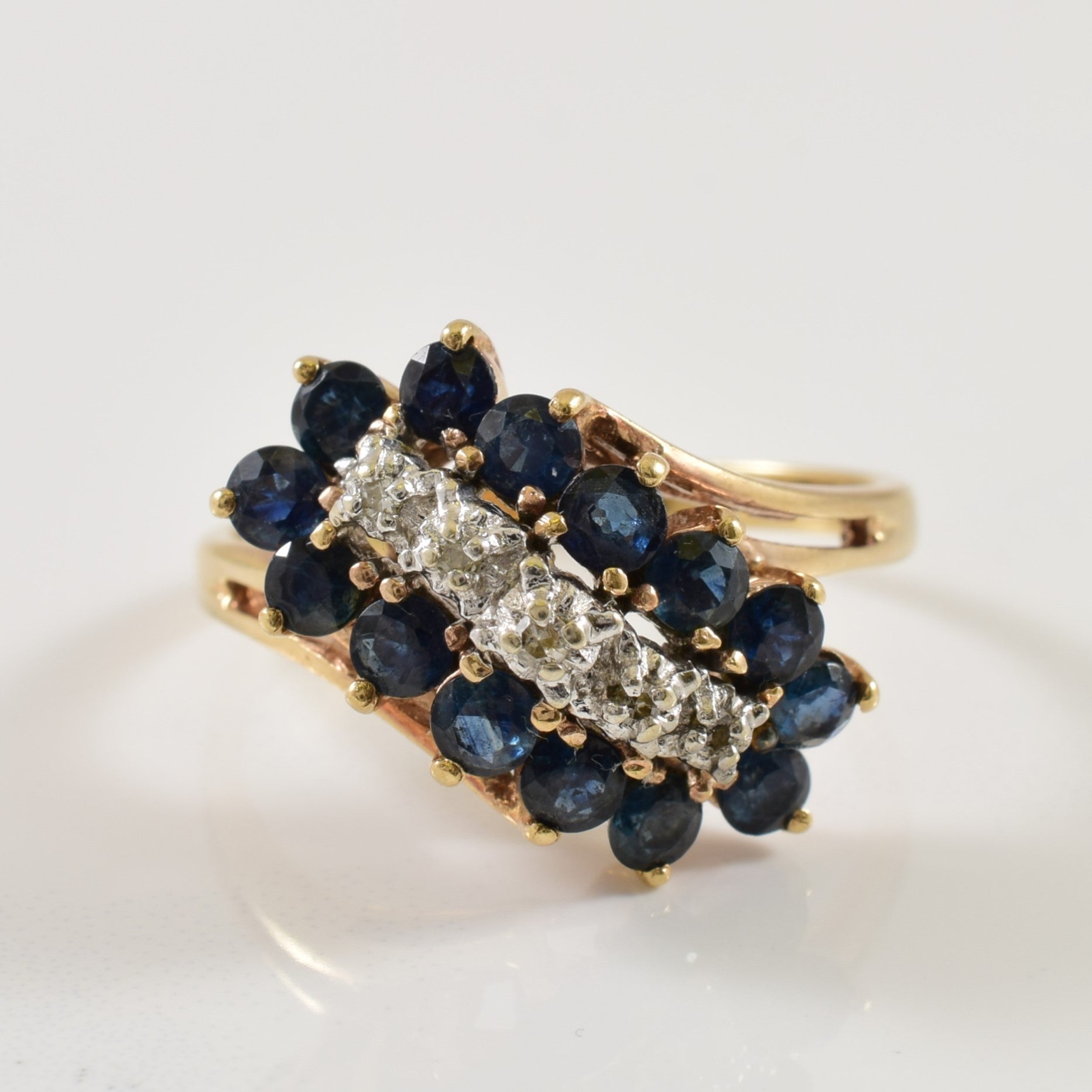 Sapphire & Diamond Bypass Ring | 1.50ctw, 0.03ctw | SZ 9 |