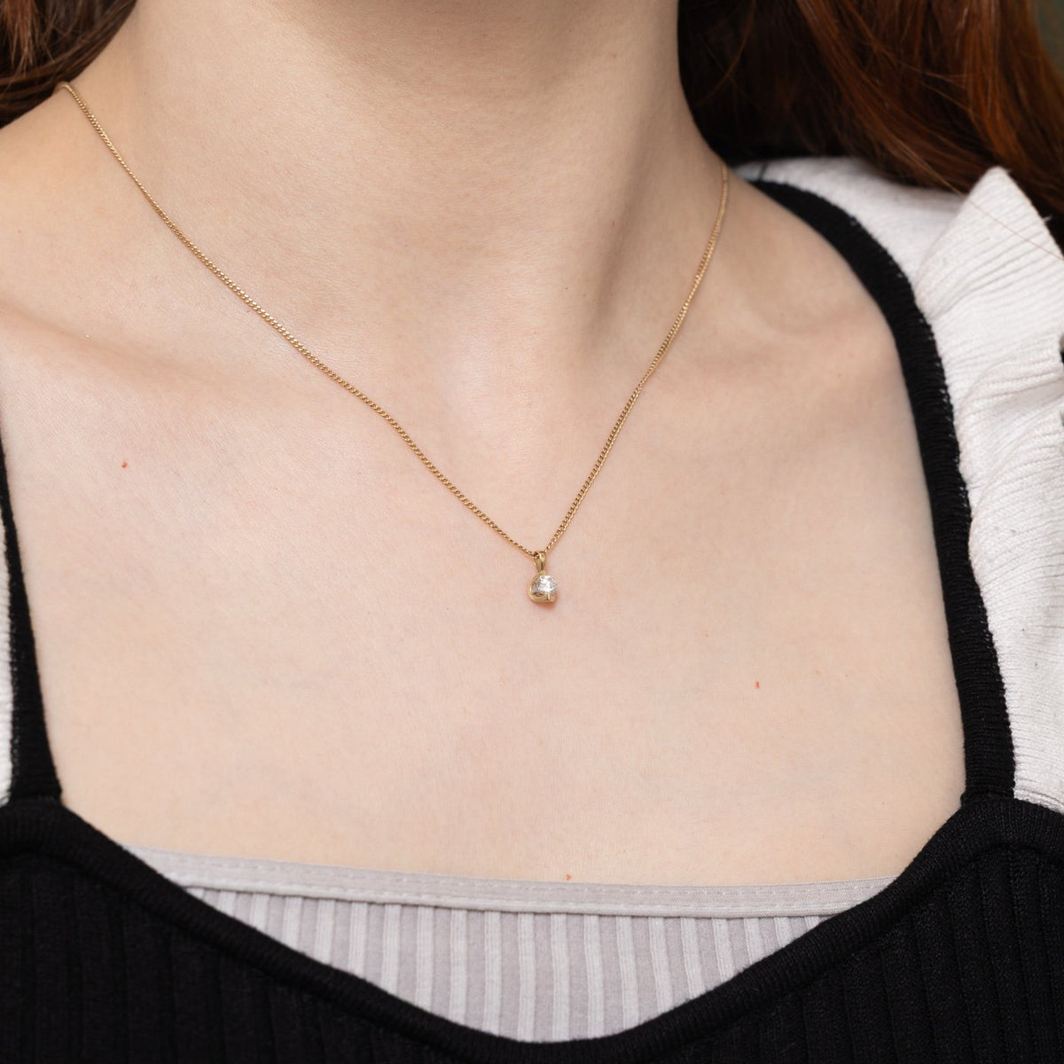 14k Tension Set Diamond Pendant | 0.23ct I2 I
