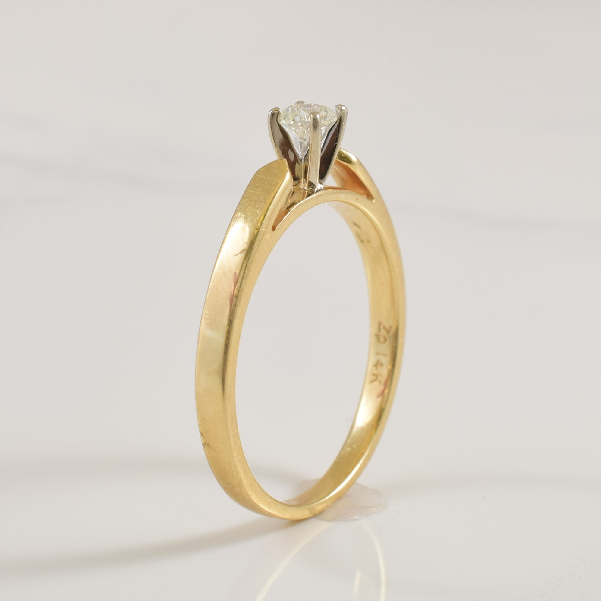 Bague solitaire en diamant | 0,17 ct | Taille 8 |