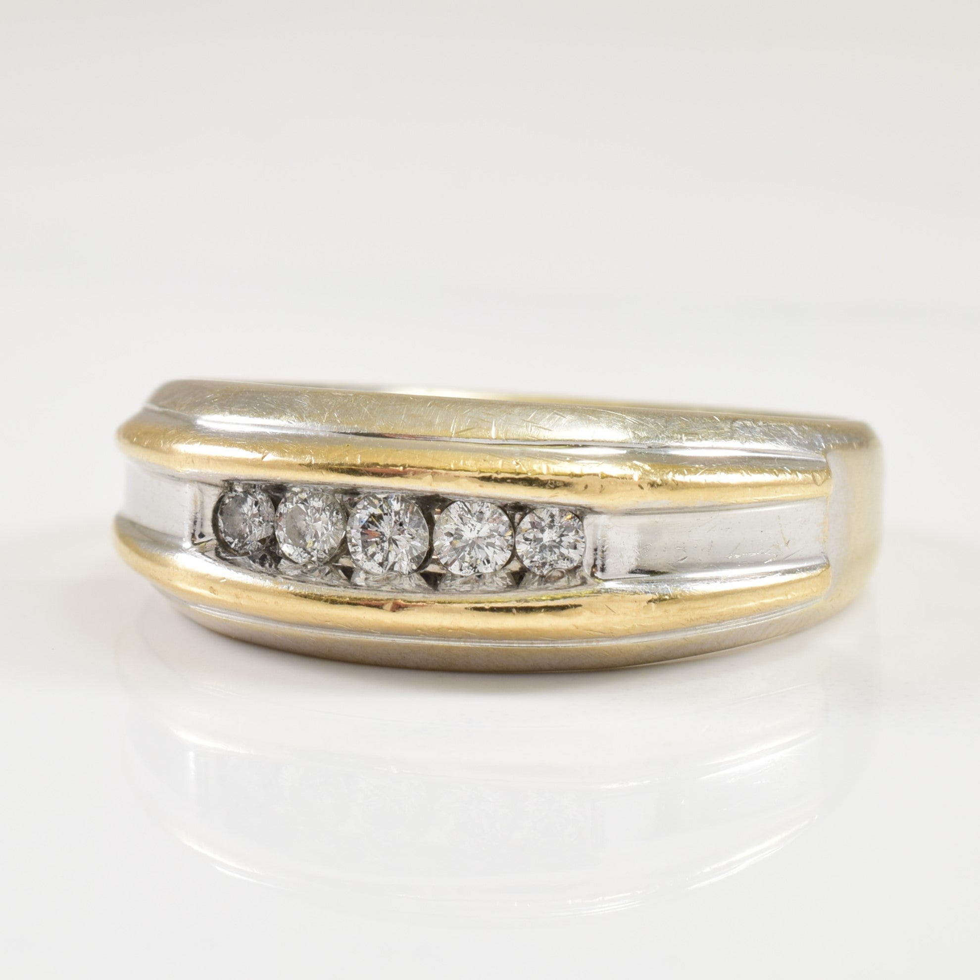 Two Tone Channel Set Diamond Ring | 0.25ctw | SZ 10 |