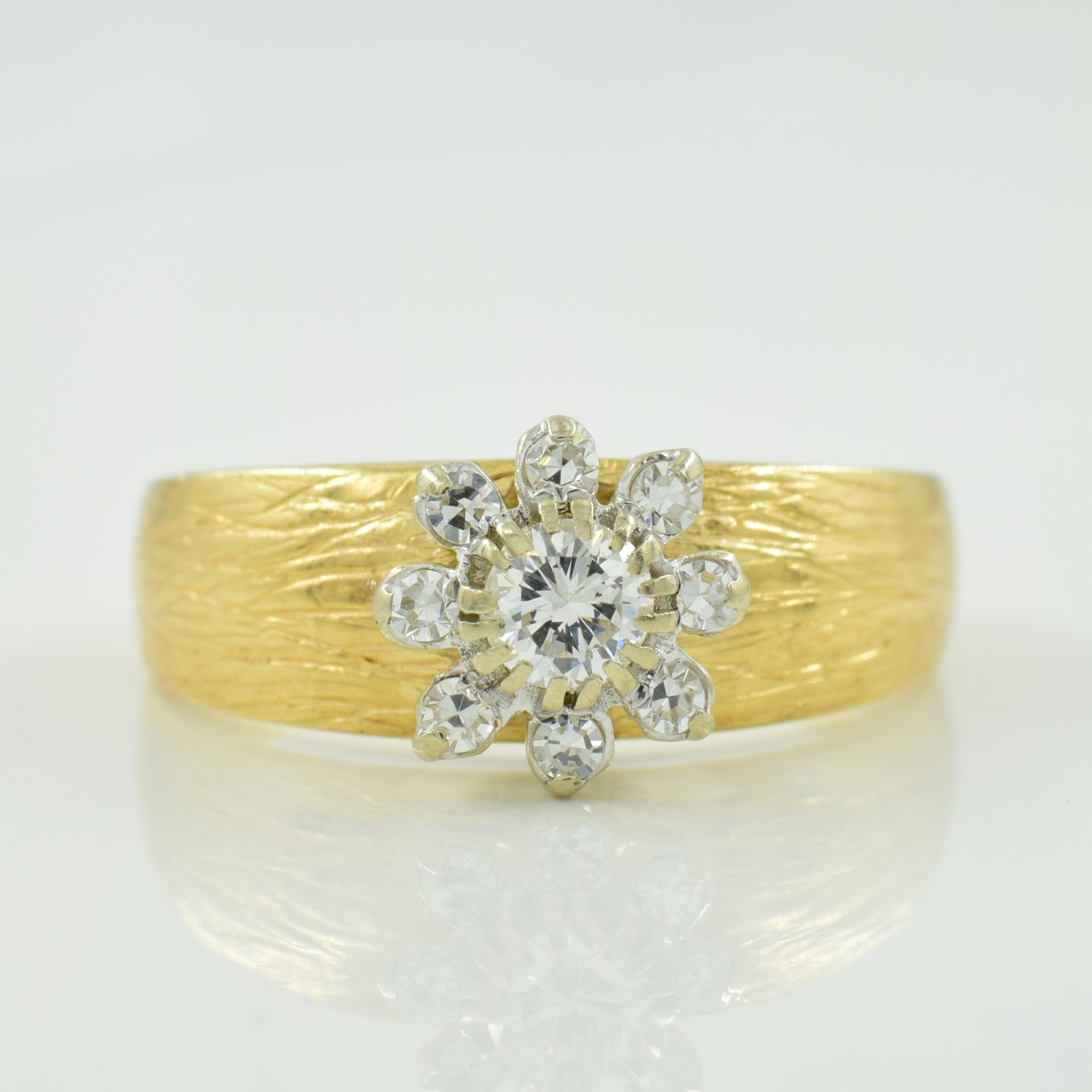 Diamond with Diamond Halo Ring | 0.36ctw | SZ 7.5 |