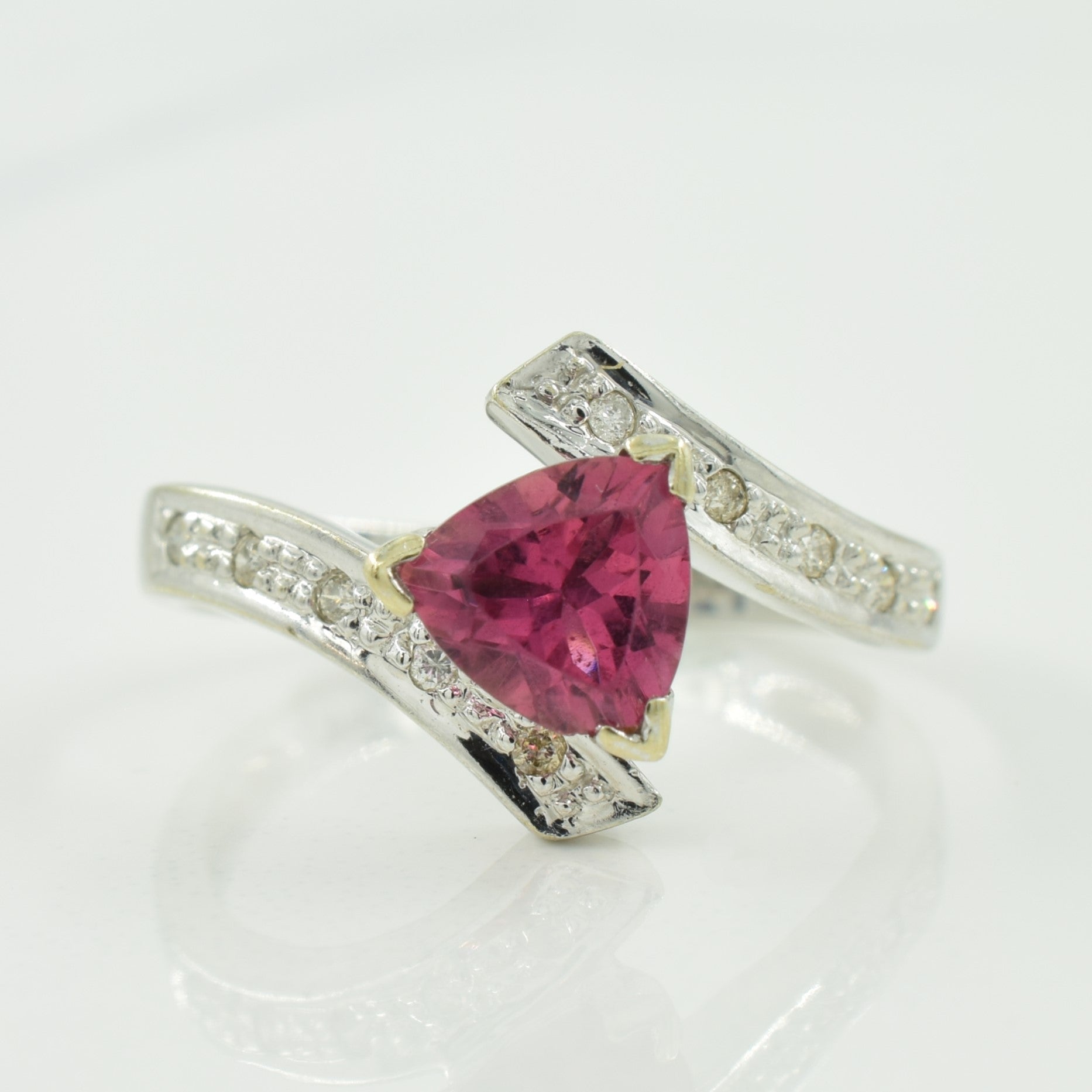 Tourmaline & Diamond Bypass Ring | 0.60ct, 0.05ctw | SZ 4.75 |