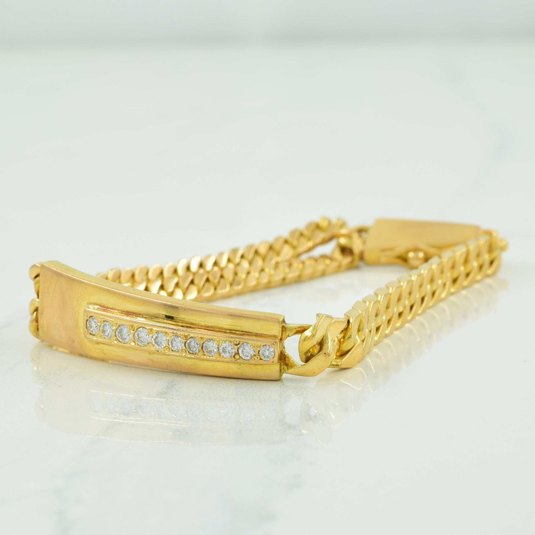 20k Yellow Gold Diamond Bracelet | 0.22ctw | 6.5" |