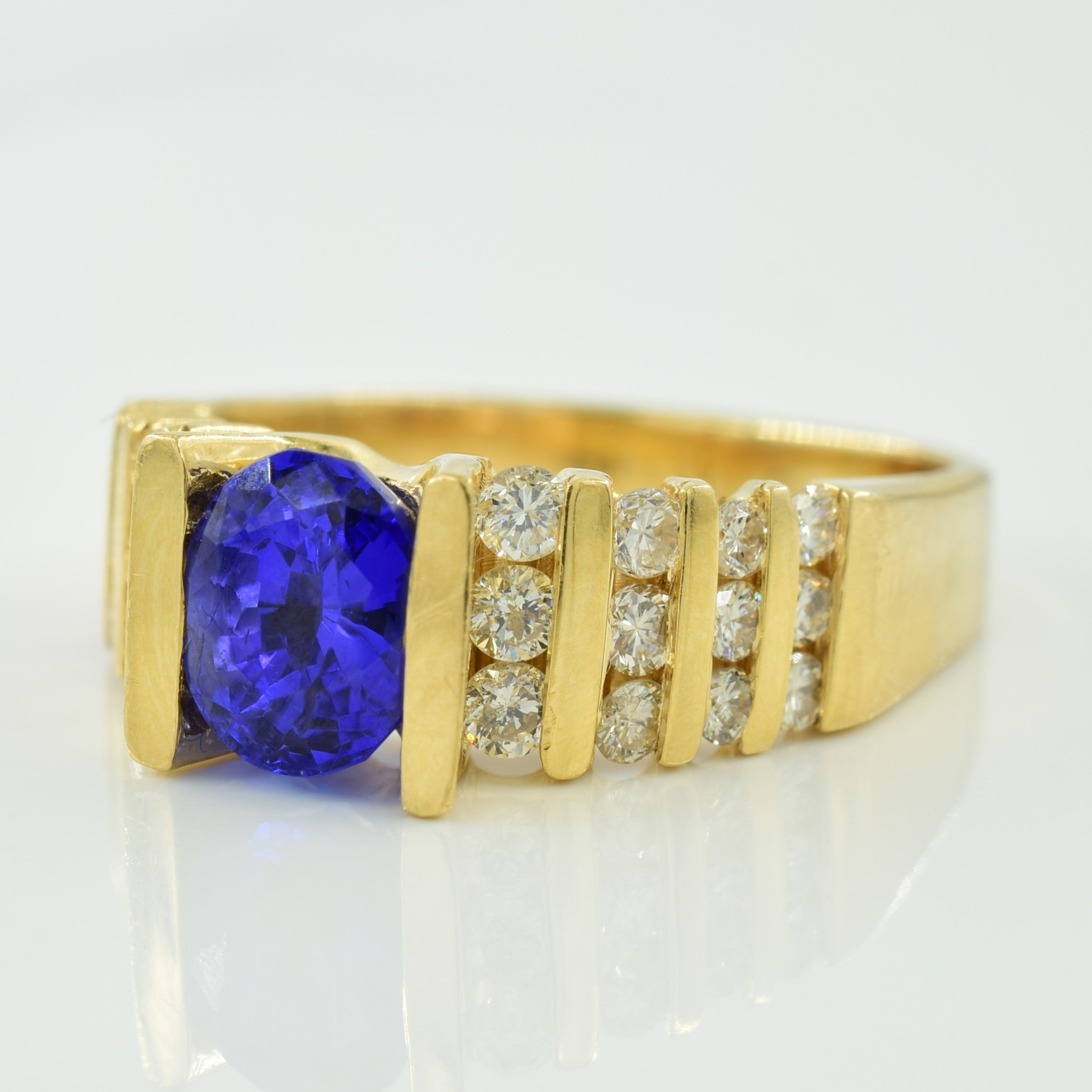 Tanzanite with Diamond Accents Ring | 1.60ct, 0.72ctw | SZ 7 |