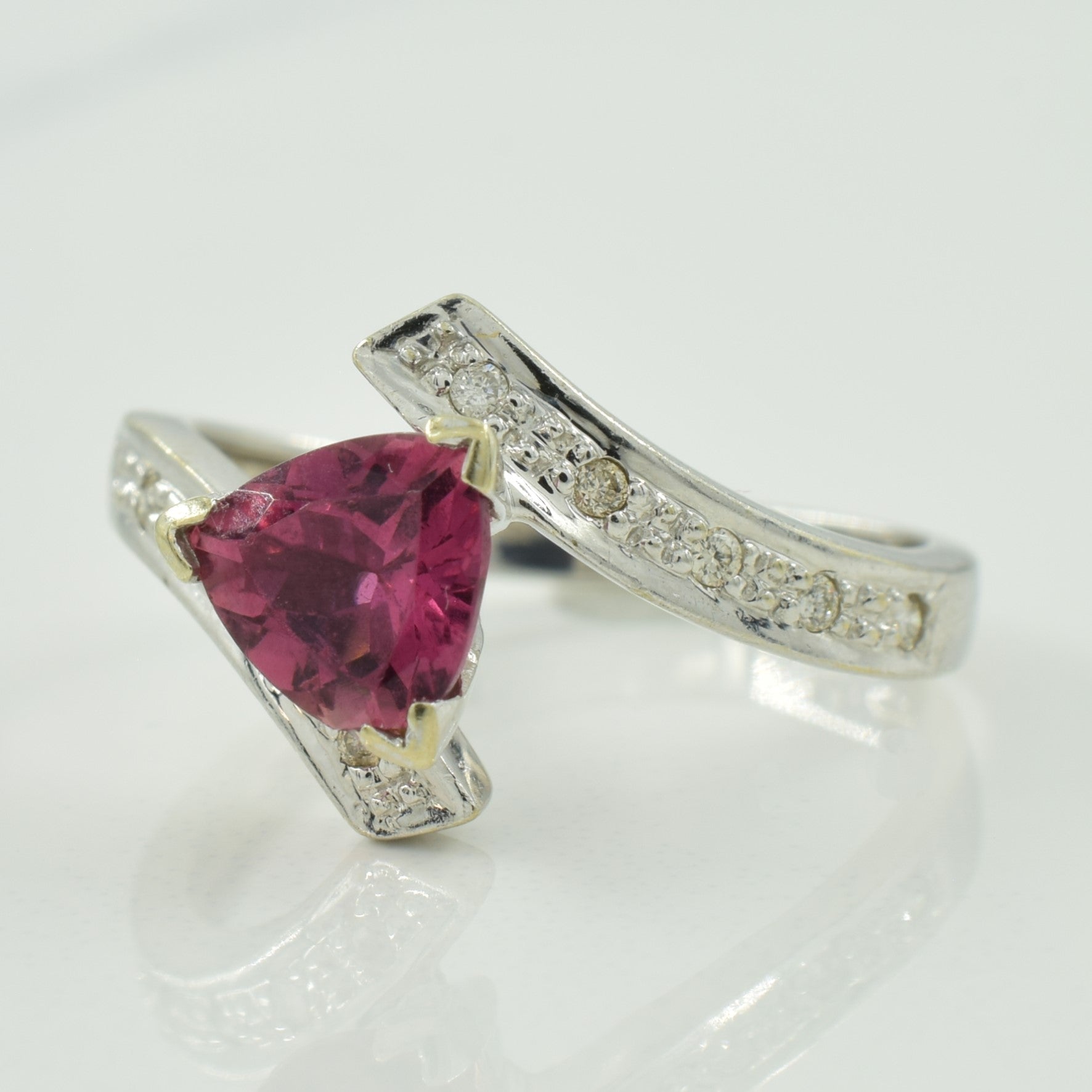 Tourmaline & Diamond Bypass Ring | 0.60ct, 0.05ctw | SZ 4.75 |